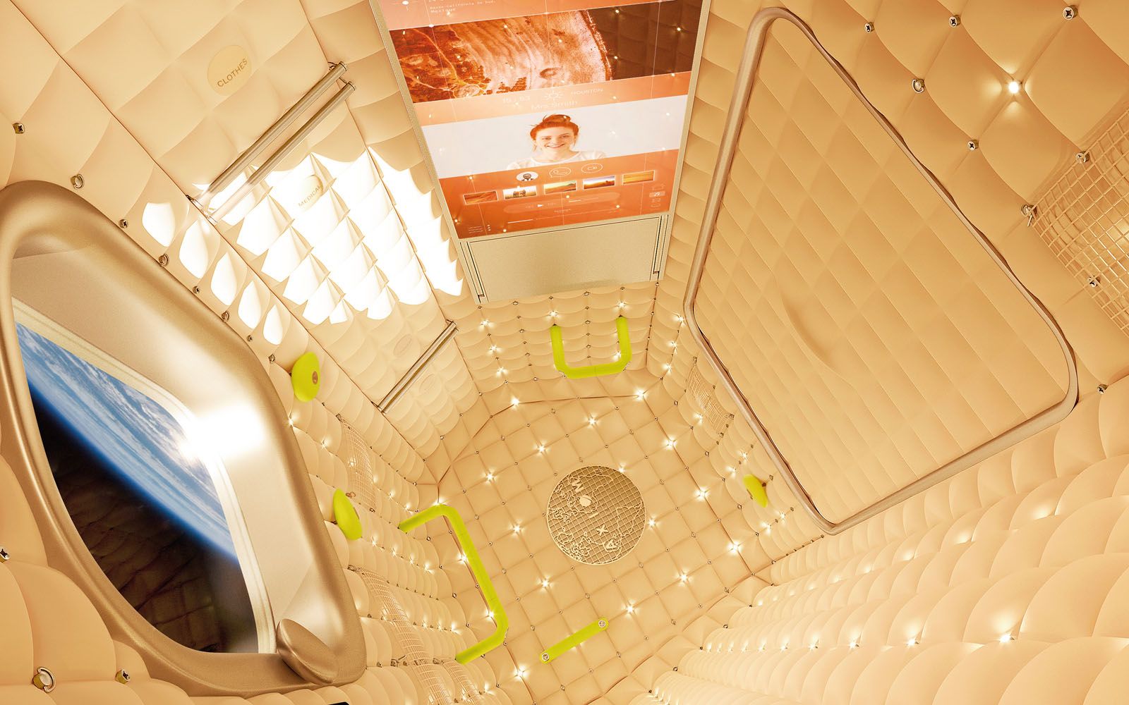 The habitation module designed by Starck for Axiom Space, a commercial space station