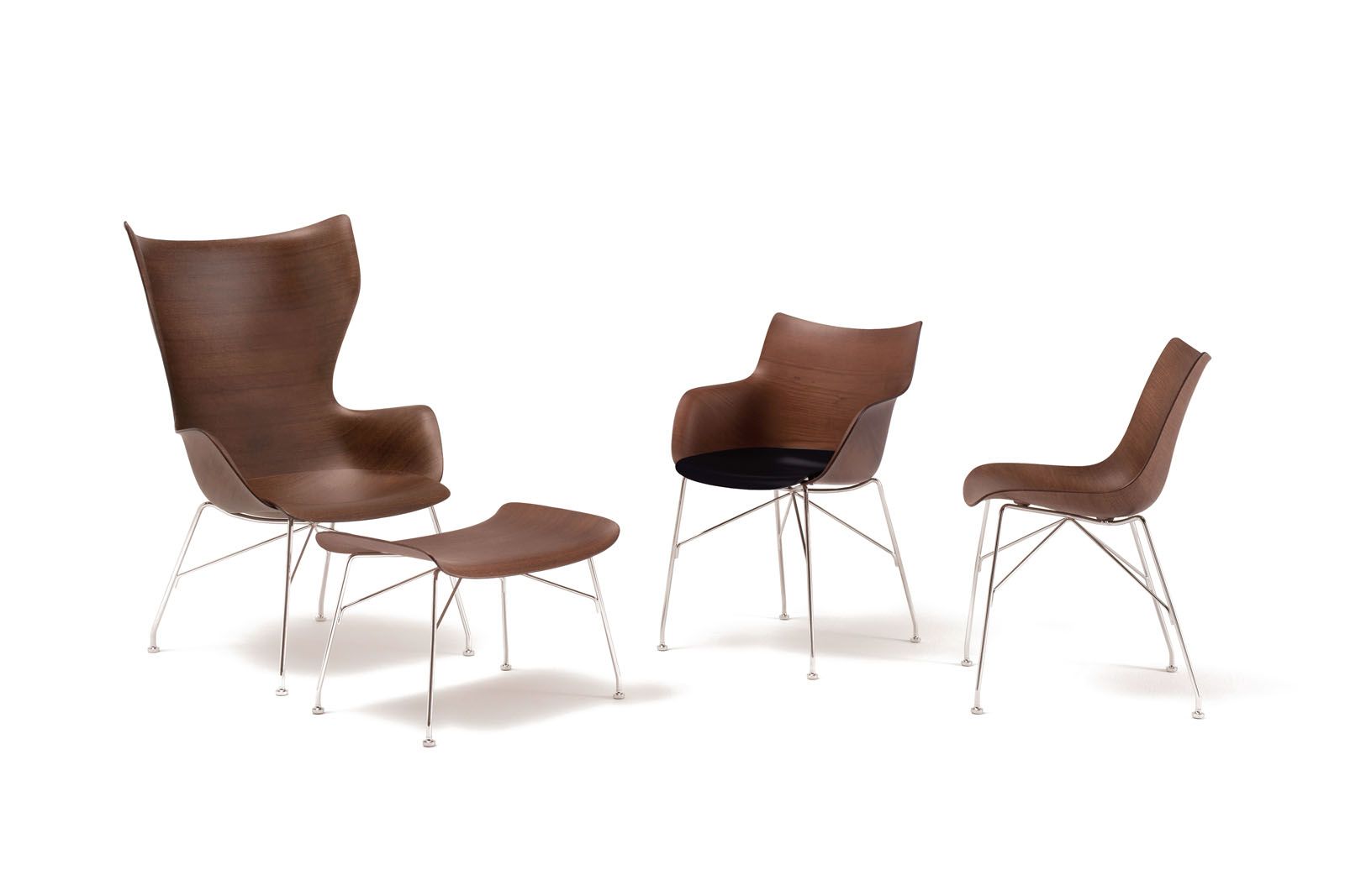 The Kartell Smart Wood collection is made using wood residues