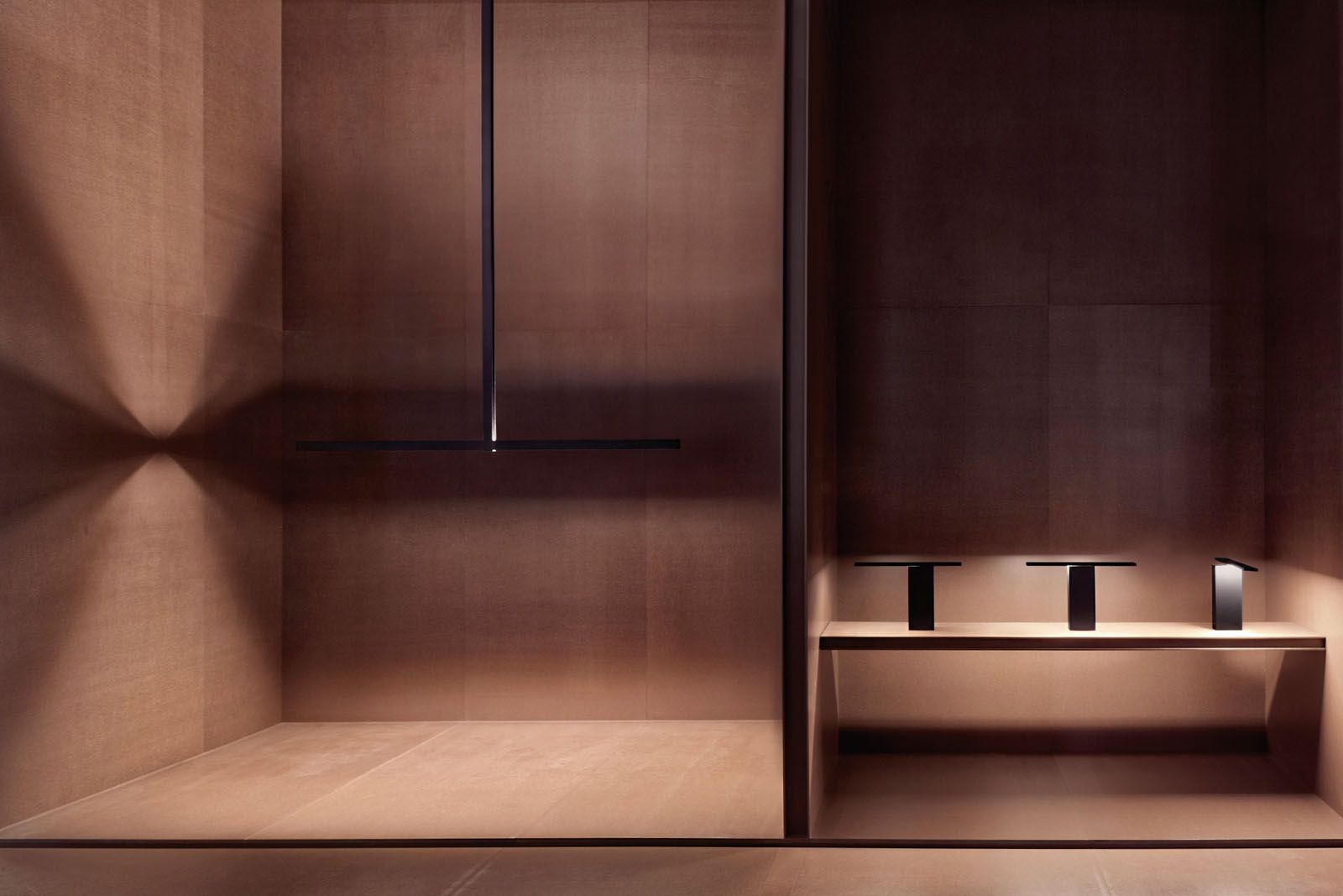 The Michael Anastassiades booth at Euroluce 2019 was designed as a meditative space