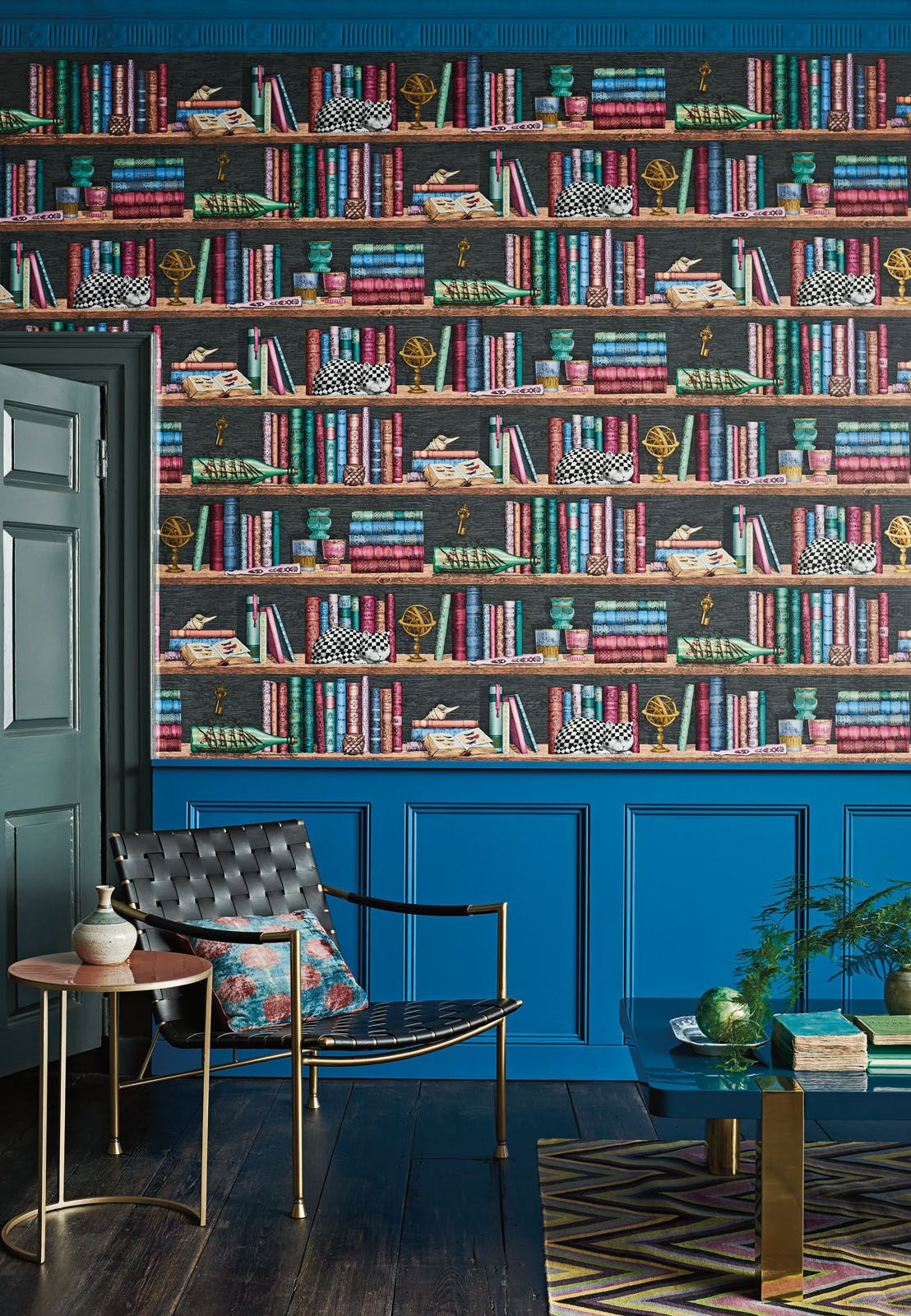 Cole & Sons Fornasetti Senza Tempo collection Libreria wallpaper, from Goodrich Global