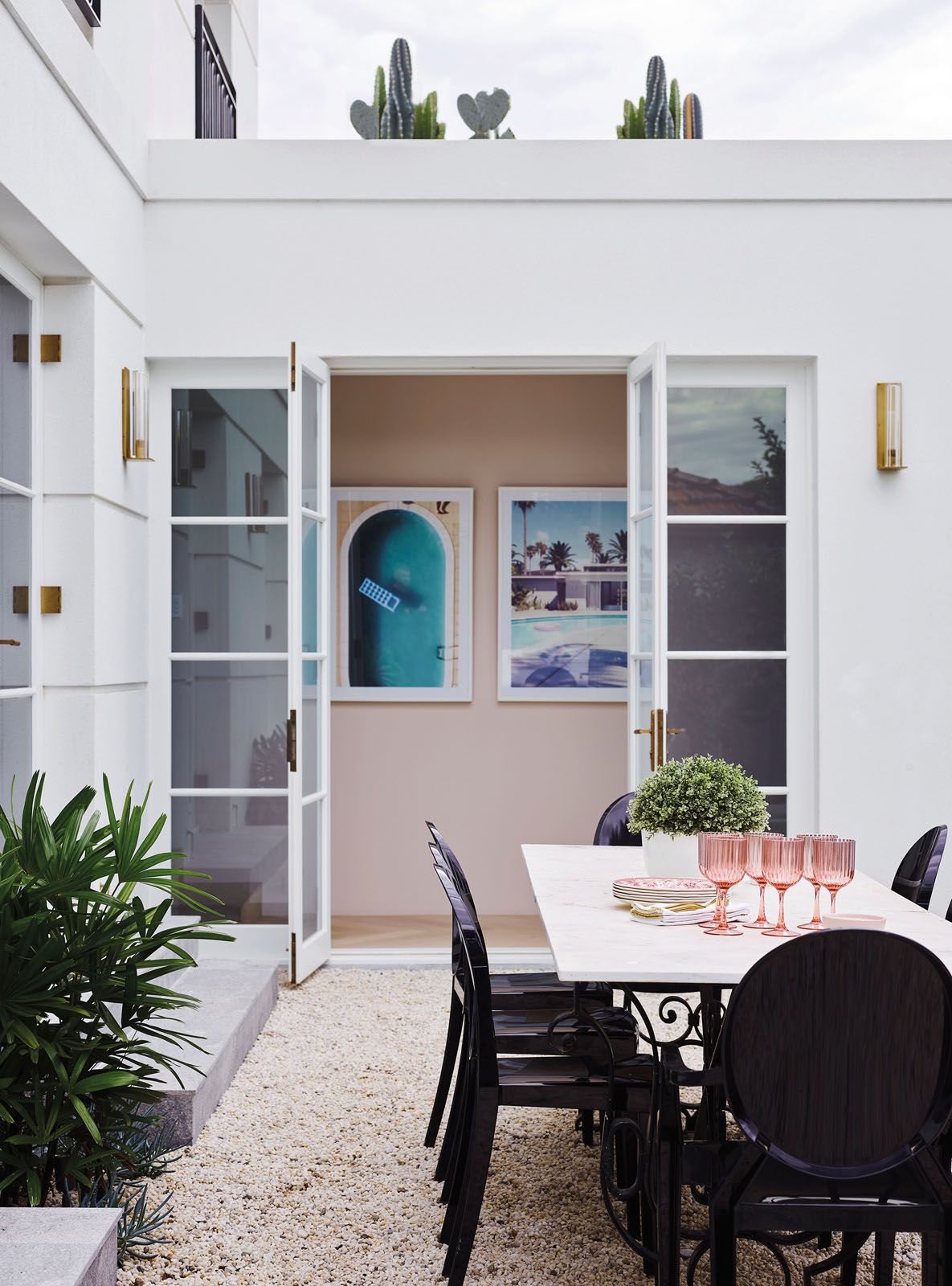 The family and guests can dine under the stars in this outdoor space