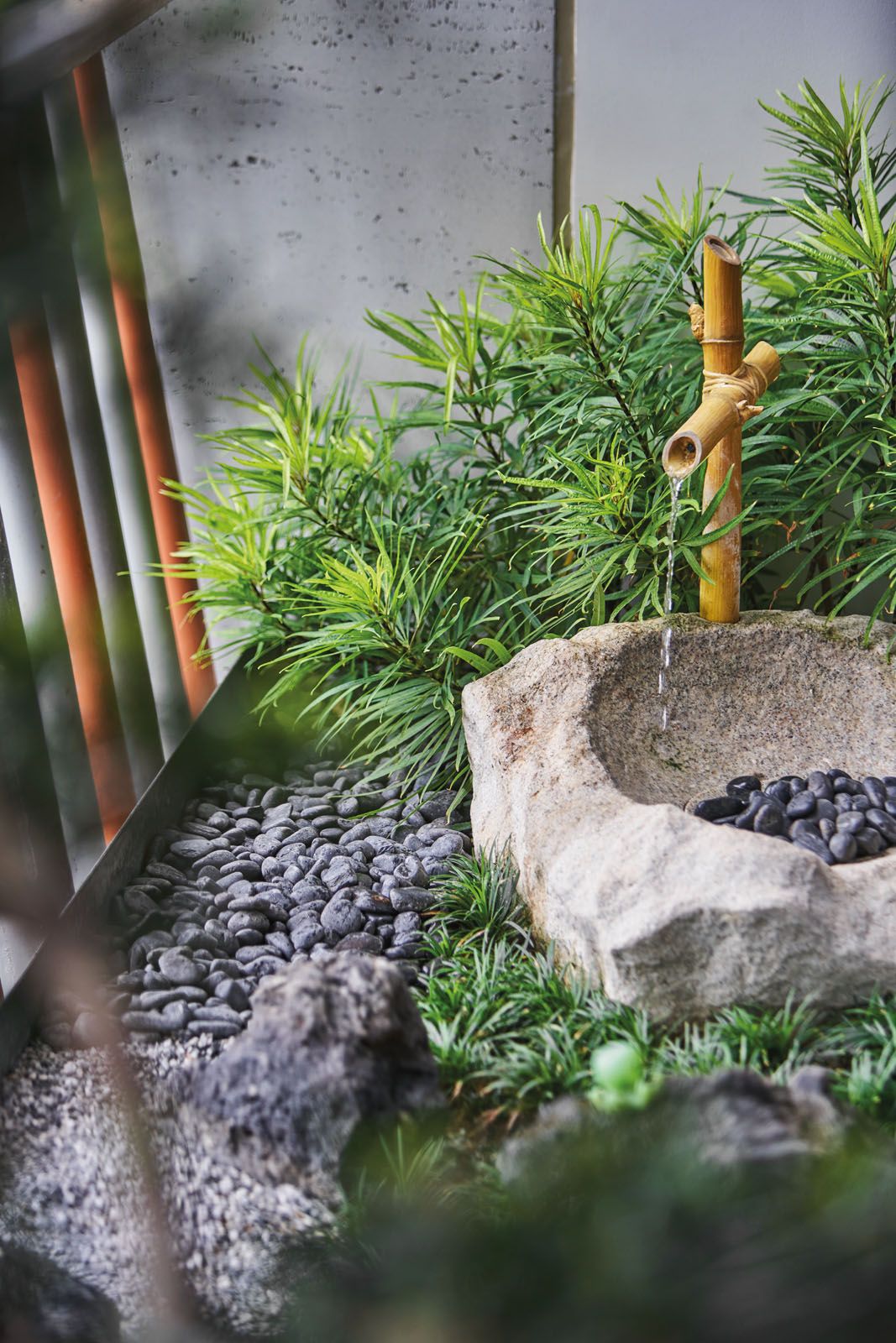 A Japanese-style alcove adds to the zen mood of the living room
