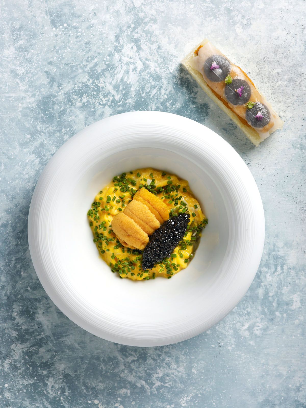 Scrambled eggs with sea urchin and Calvisius caviar from Buona Terra