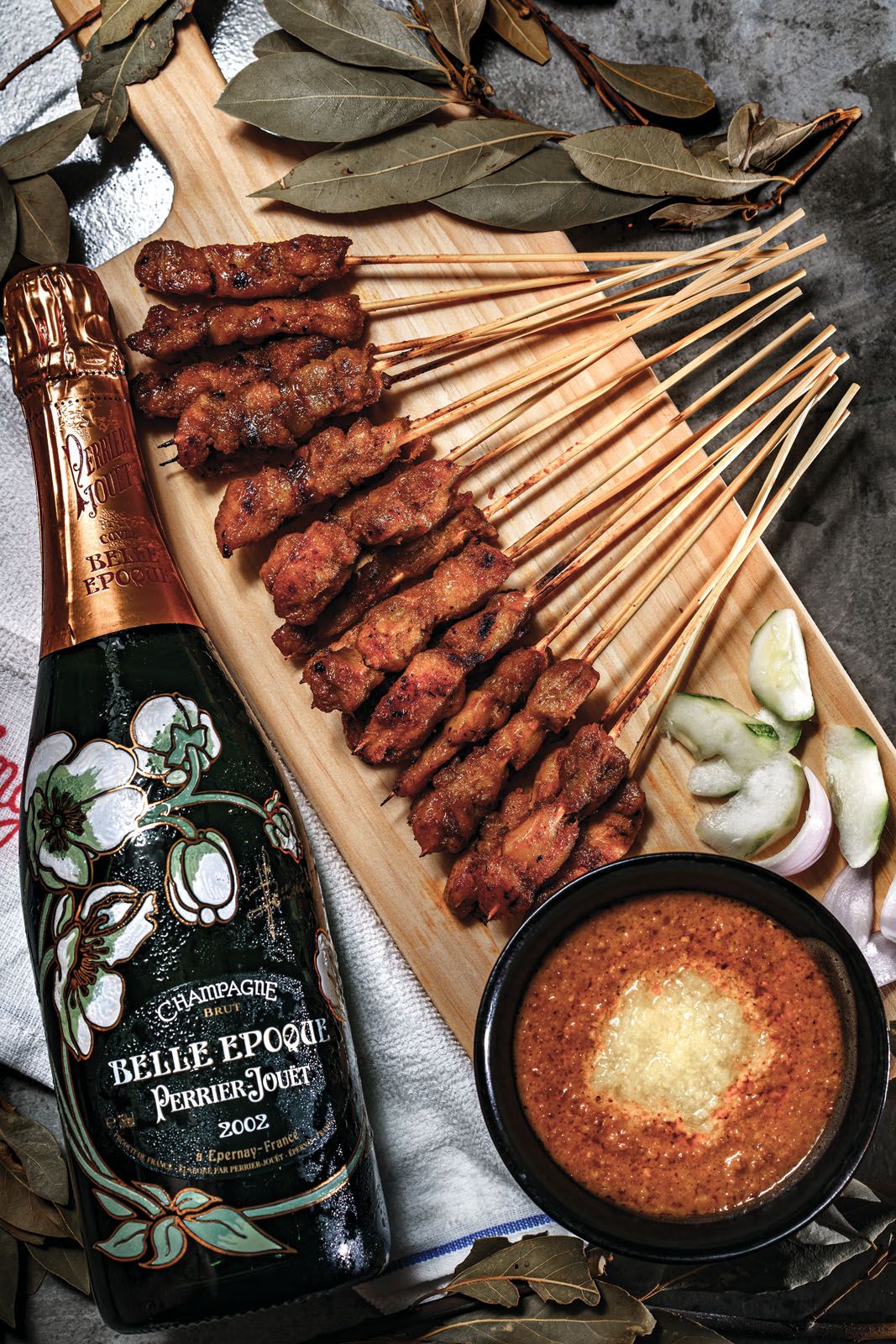 A little bubbly also pairs well with grilled meats such as satay