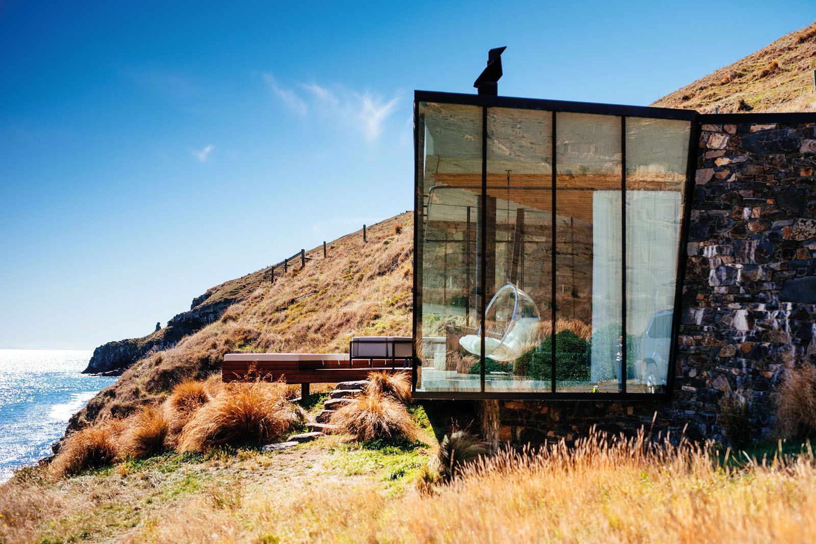 Annandale’s sleek, modern cabins are nestled in New Zealand’s stunning Pigeon Bay