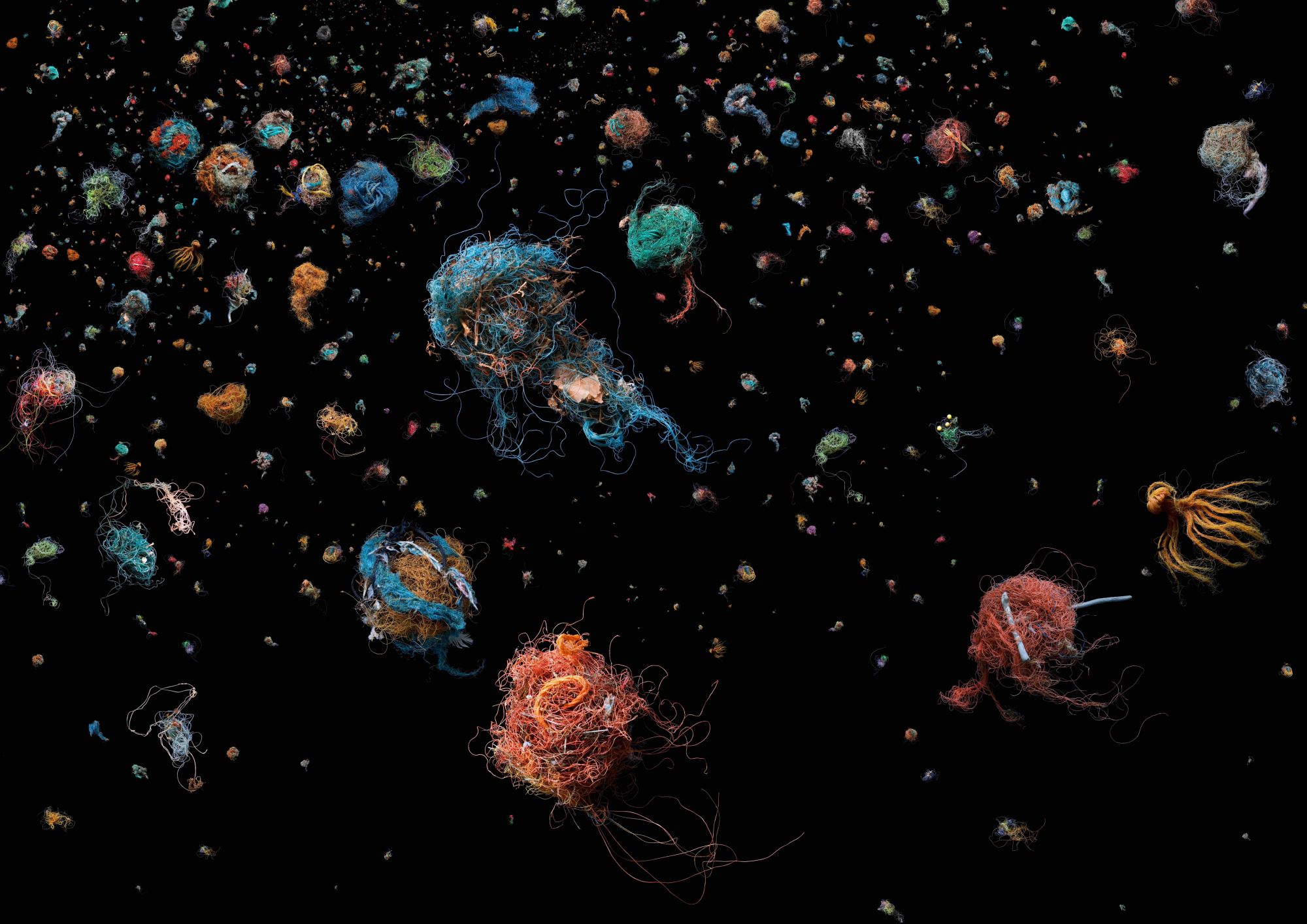 Ingredients; disgarded fishing line that has formed nest-like balls due to tidal and oceanic movement. Additives; other debris collected in its path.