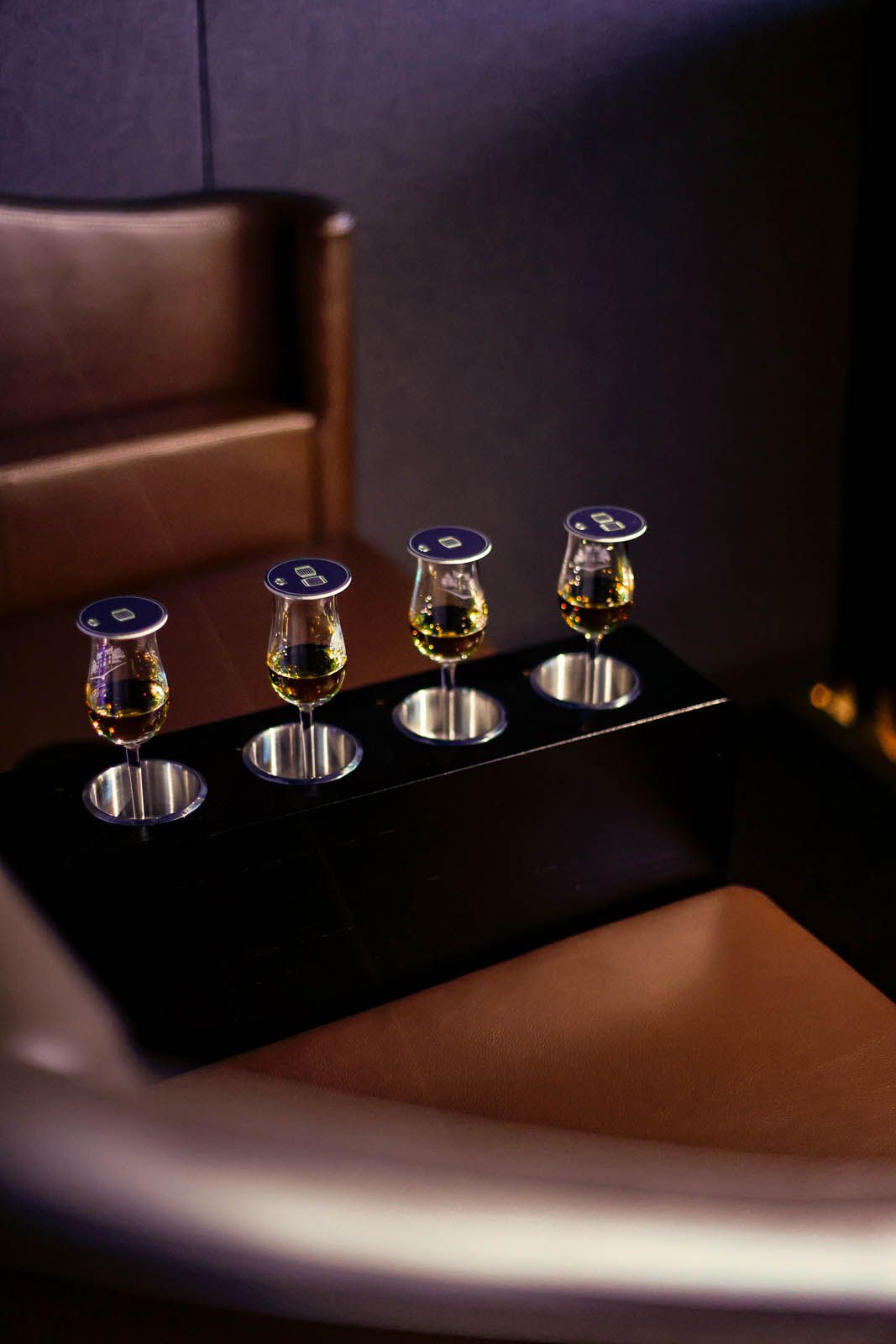 Whisky flight that will be served at the Sensory Cinema