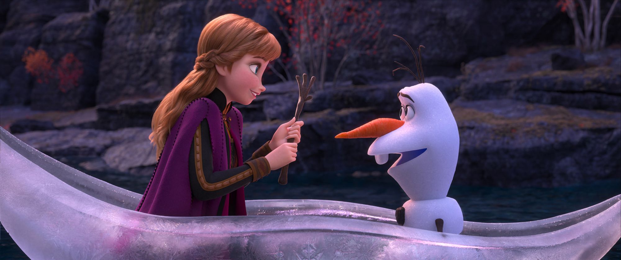 In Walt Disney Animation Studiosâ âFrozen 2, Anna (voice of Kristen Bell) and Olaf (voice of Josh Gad) venture far from Arendelle in a dangerous but remarkable journey to help Elsa find answers about the past. From the Academy Award®-winning teamâdirectors Jennifer Lee and Chris Buck, producer Peter Del Vecho and songwriters Kristen Anderson-Lopez and Robert Lopez, Walt Disney Animation Studiosâ âFrozen 2â opens in U.S. theaters on Nov. 22, 2019. ©2019 Disney. All Rights Reserved.
