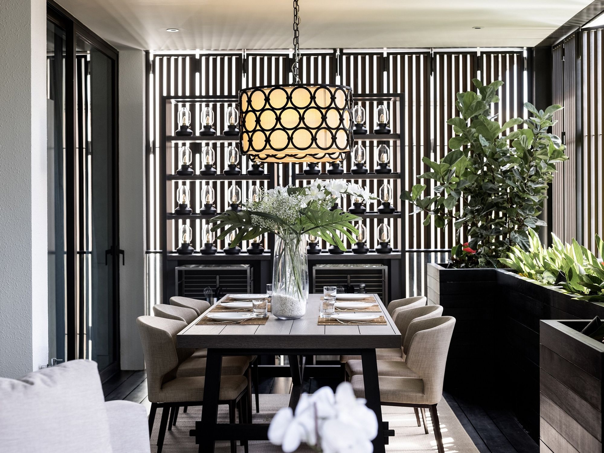 The balcony area provides a sense of tranquility for the homeowners