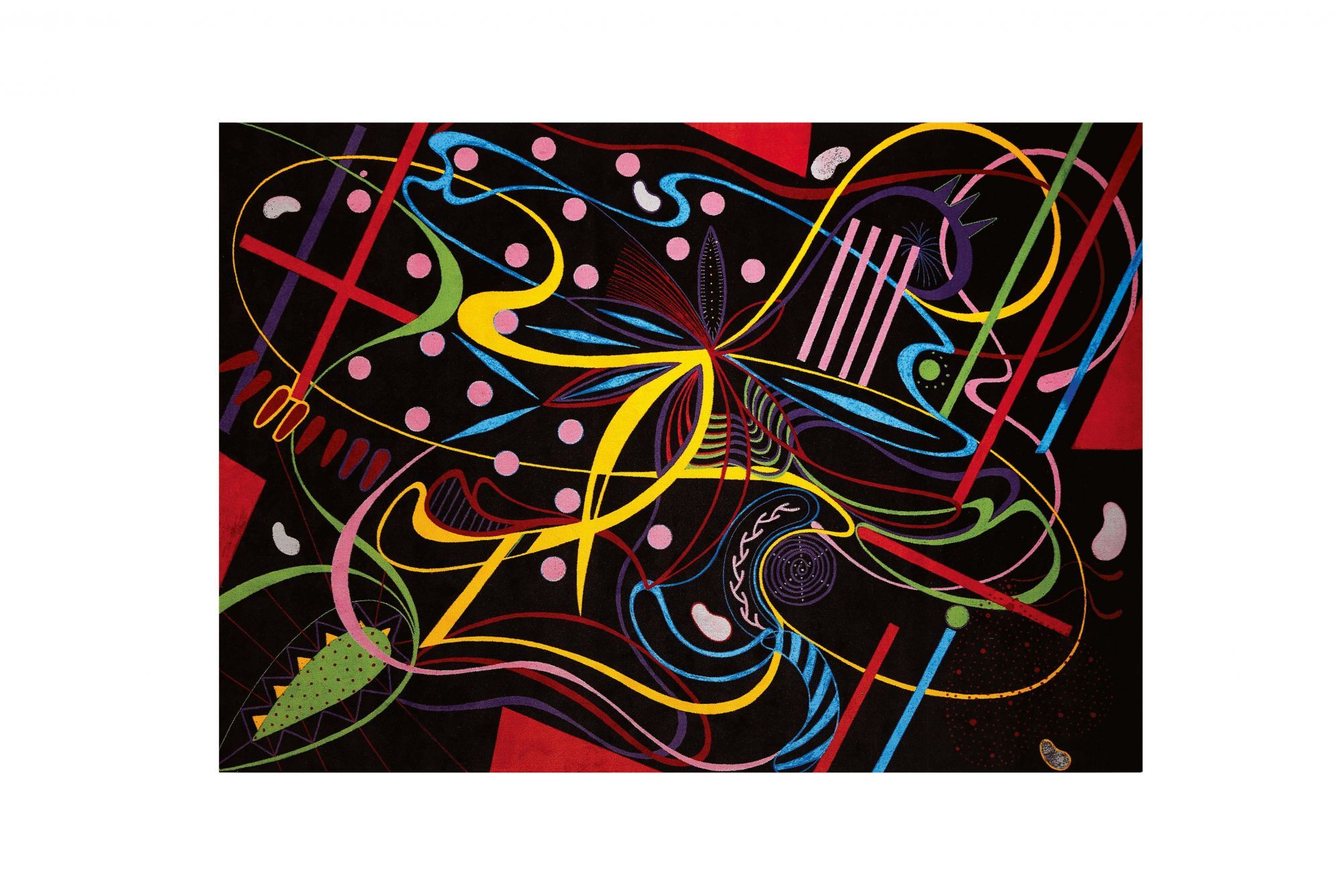 In addition to colourful sofas, the Bombom collection also houses rugs and cushions with vibrant motifs