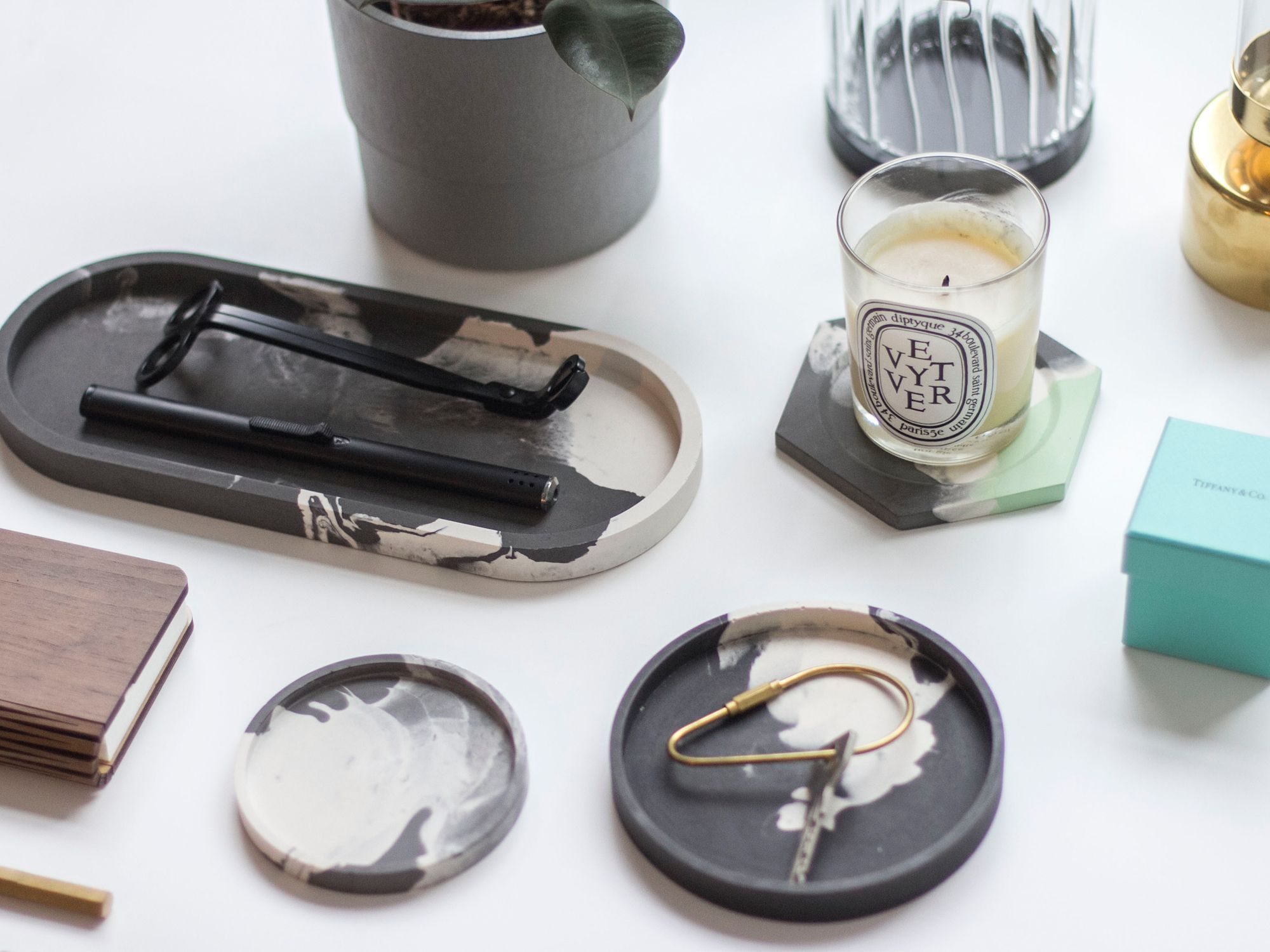 Jesmonite decorative trays from Grams