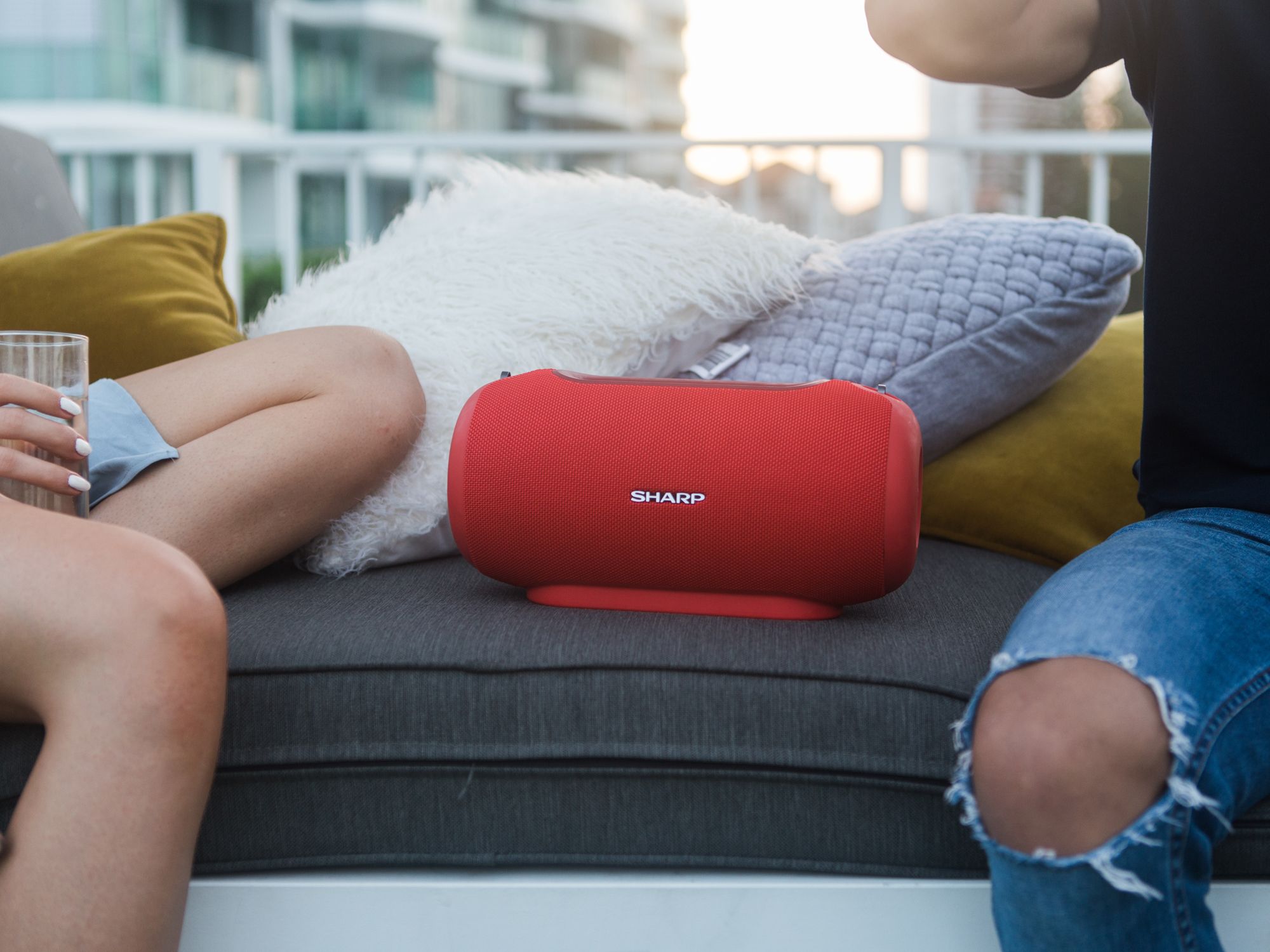 Powered by Onkyo, the new Sharp speaker has a maximum connection distance of 50 metres (Image: Sharp)