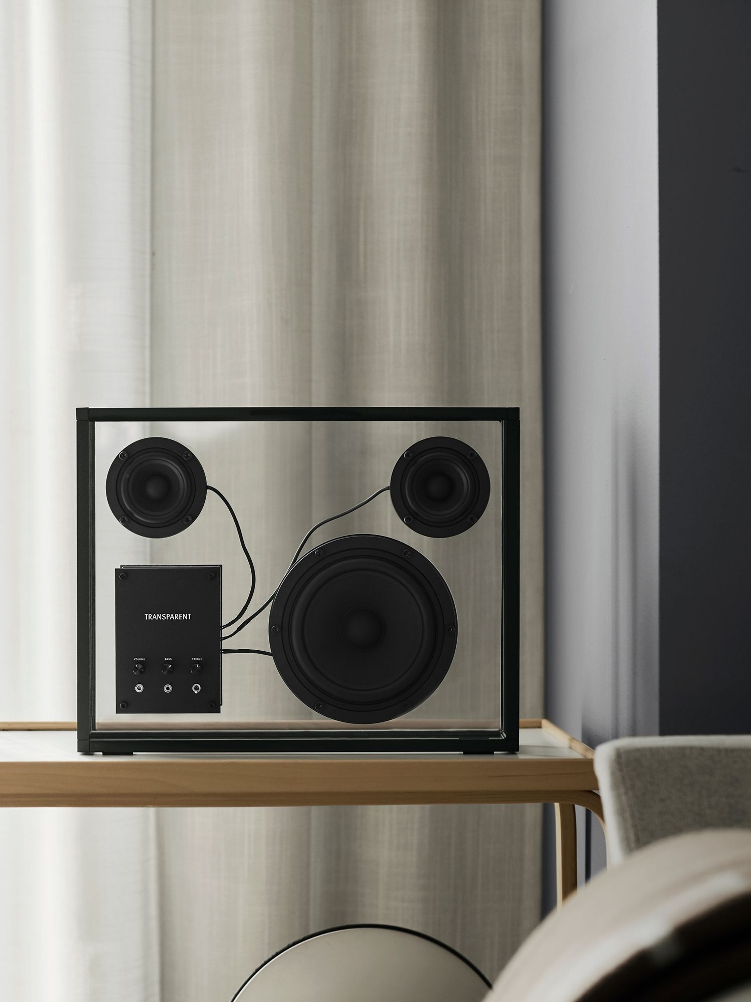 With the base and treble dials on the Transparent speaker, you can tune your music to fit your preferences (Image: Transparent)
