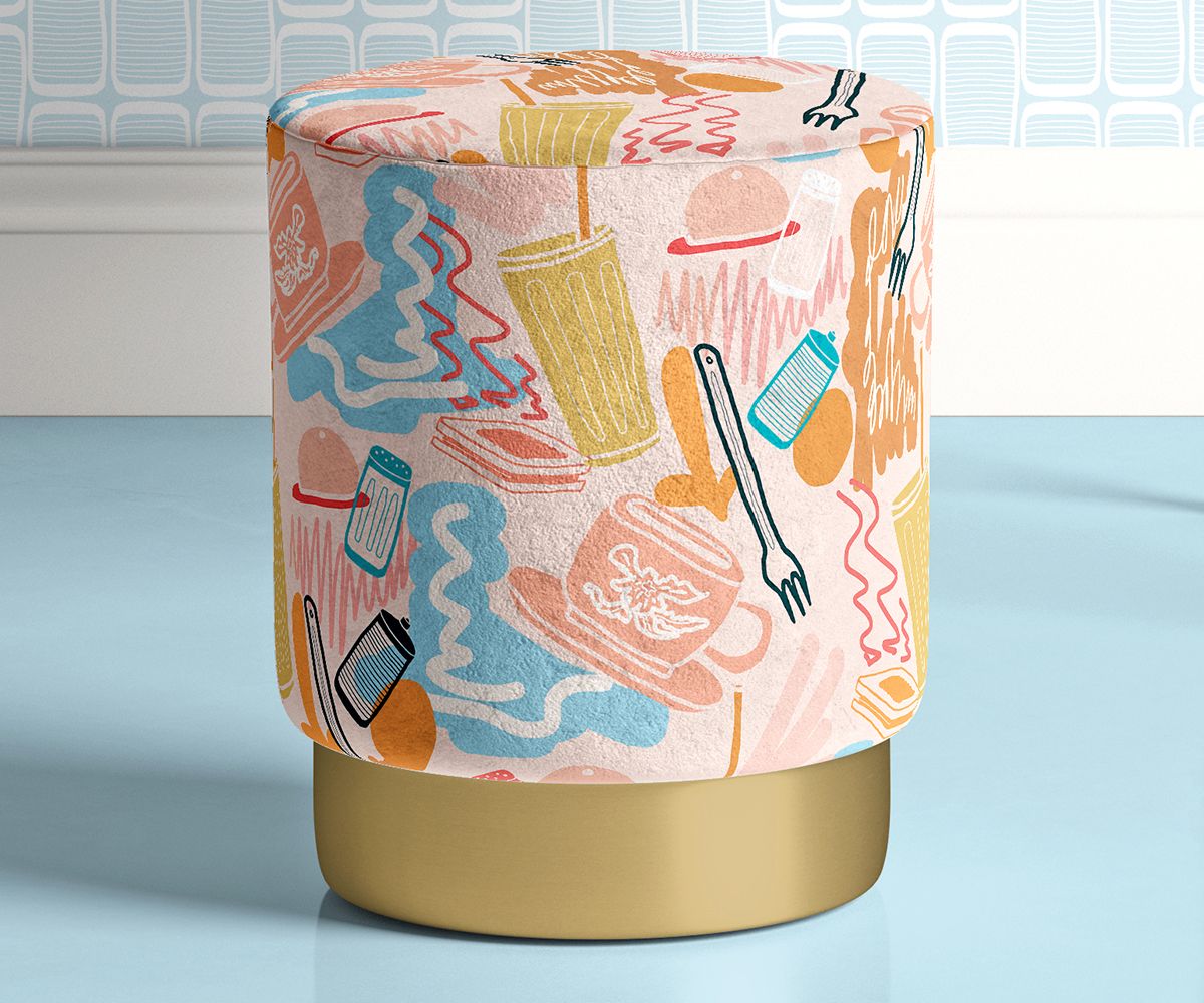 ‘Kopi’ Velvet Ottoman with Brass from Onlewo (Image: Onlewo)