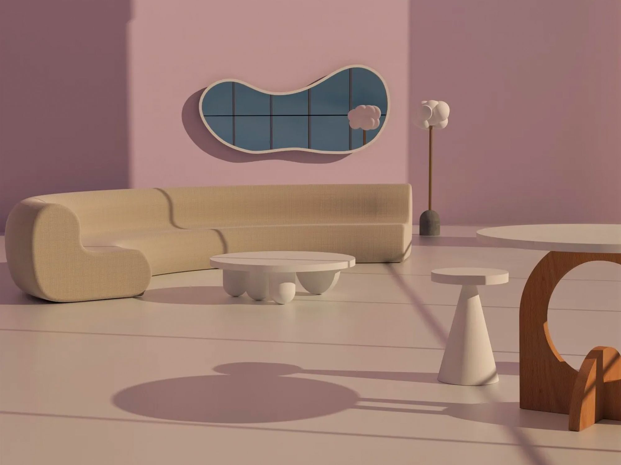 Tricolumn coffee table by Michael Smith-Jones, from The Artling