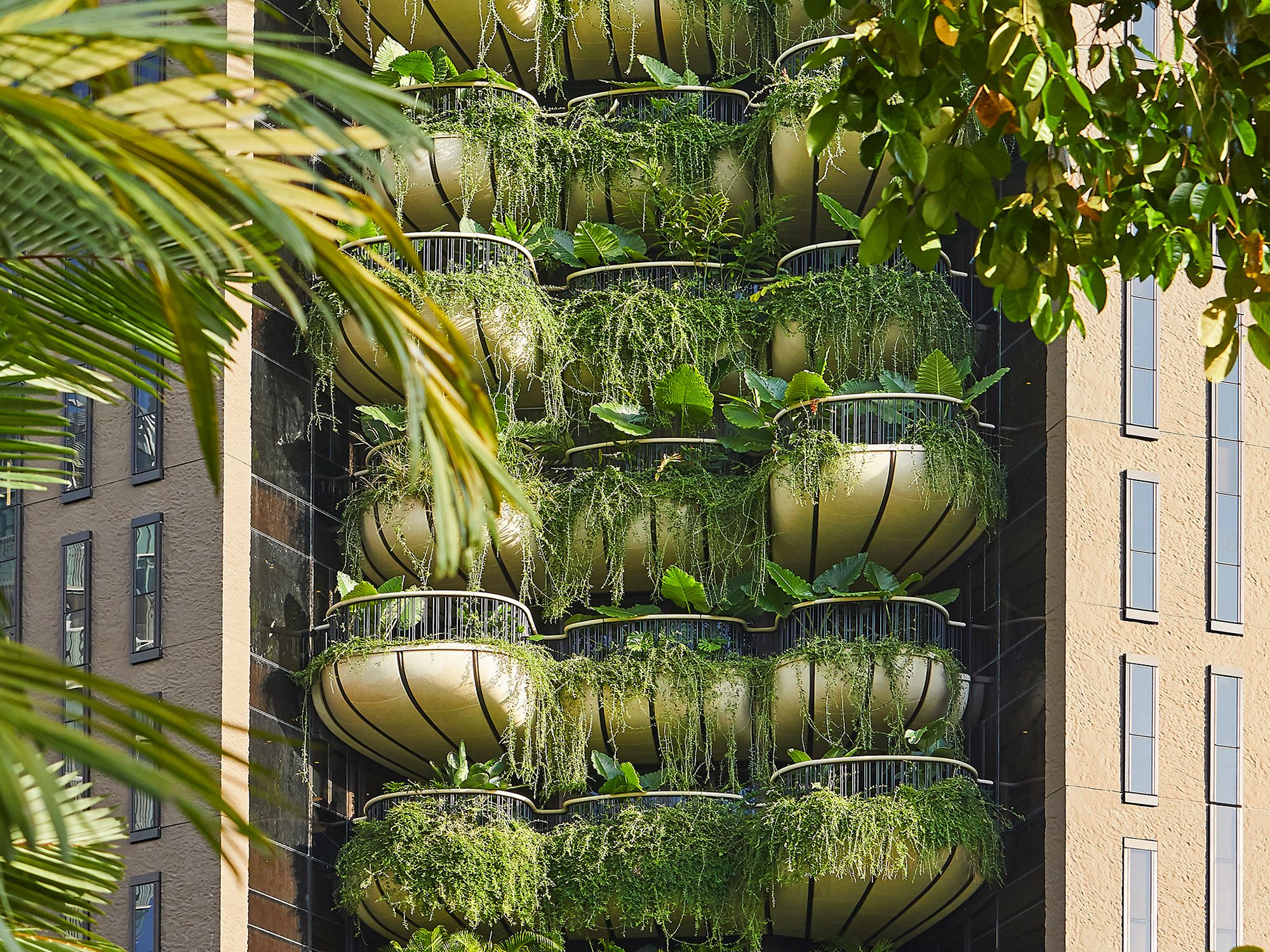 The luxurious apartment each features a private garden as a personal green oasis