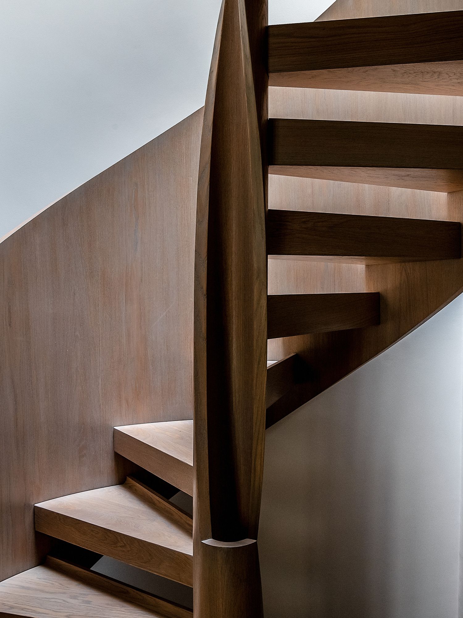 Handmade in East Sussex, the statement staircase is crafted from oak wood