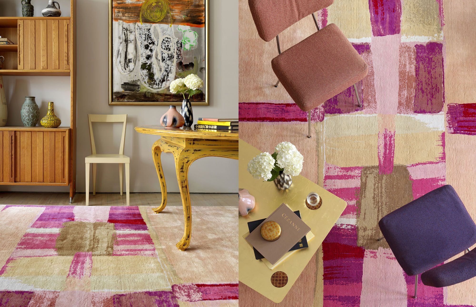 The Pinks Original rug by Fort Street Studio is an example of their masterful abilities (Photography: Jonathan Leijonhufvud; Courtesy of Rizzoli)