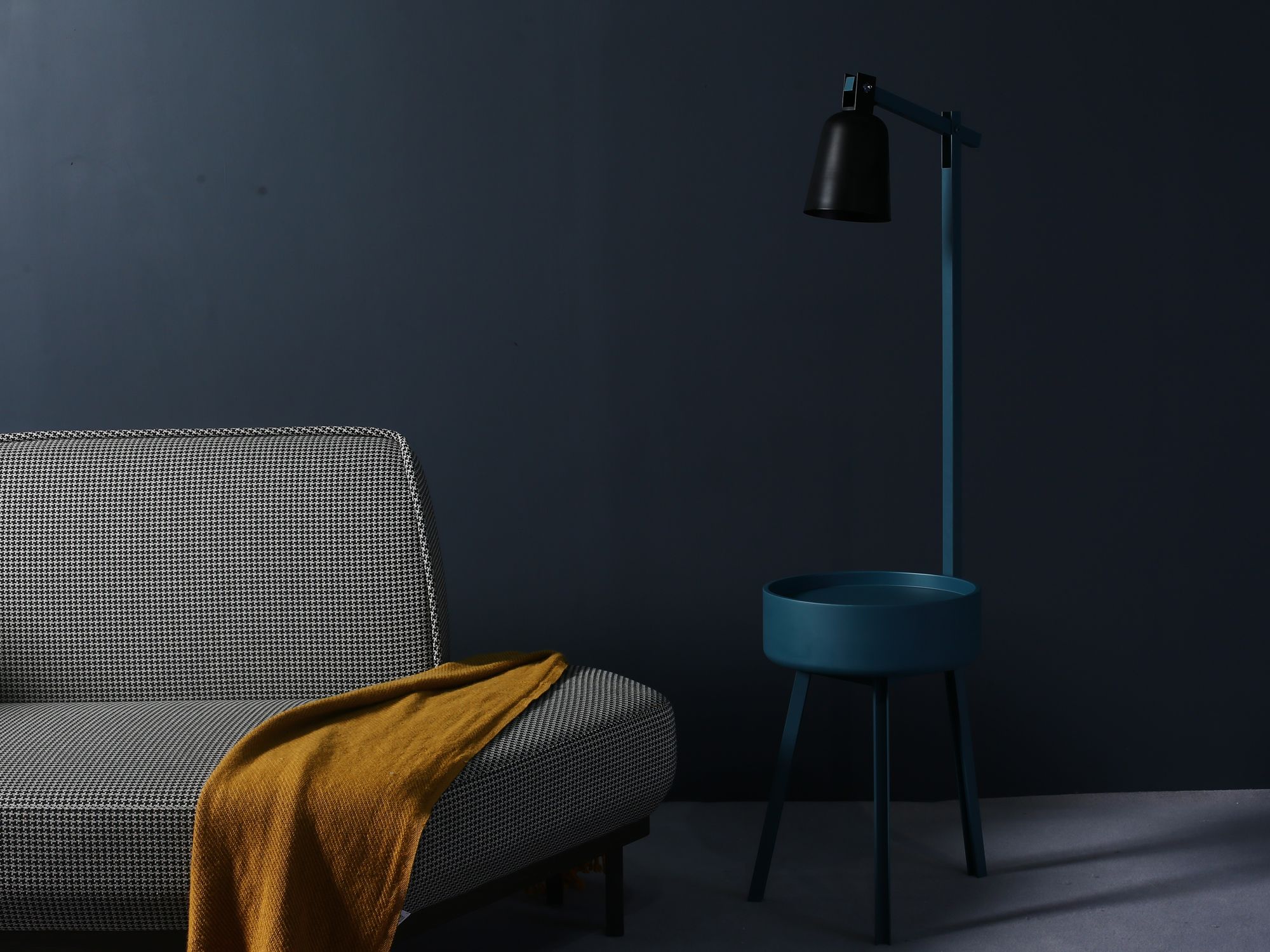 Living with Dot Karl side table and lamp, from tatlerhomescurates.com