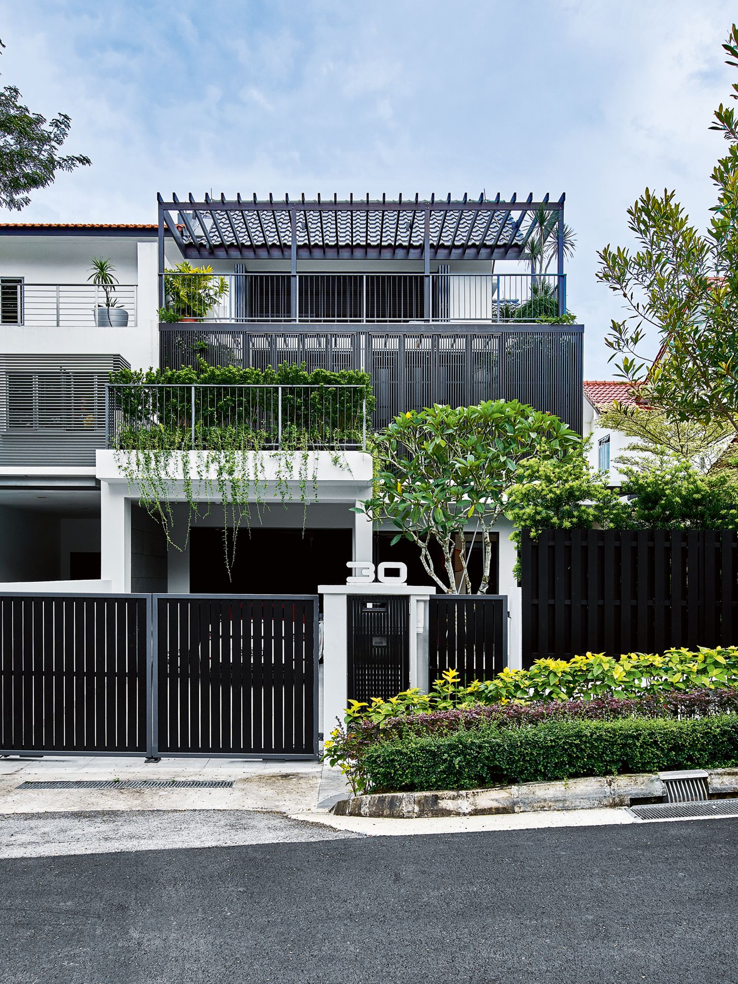 A view of the entrance of the semi-detached house