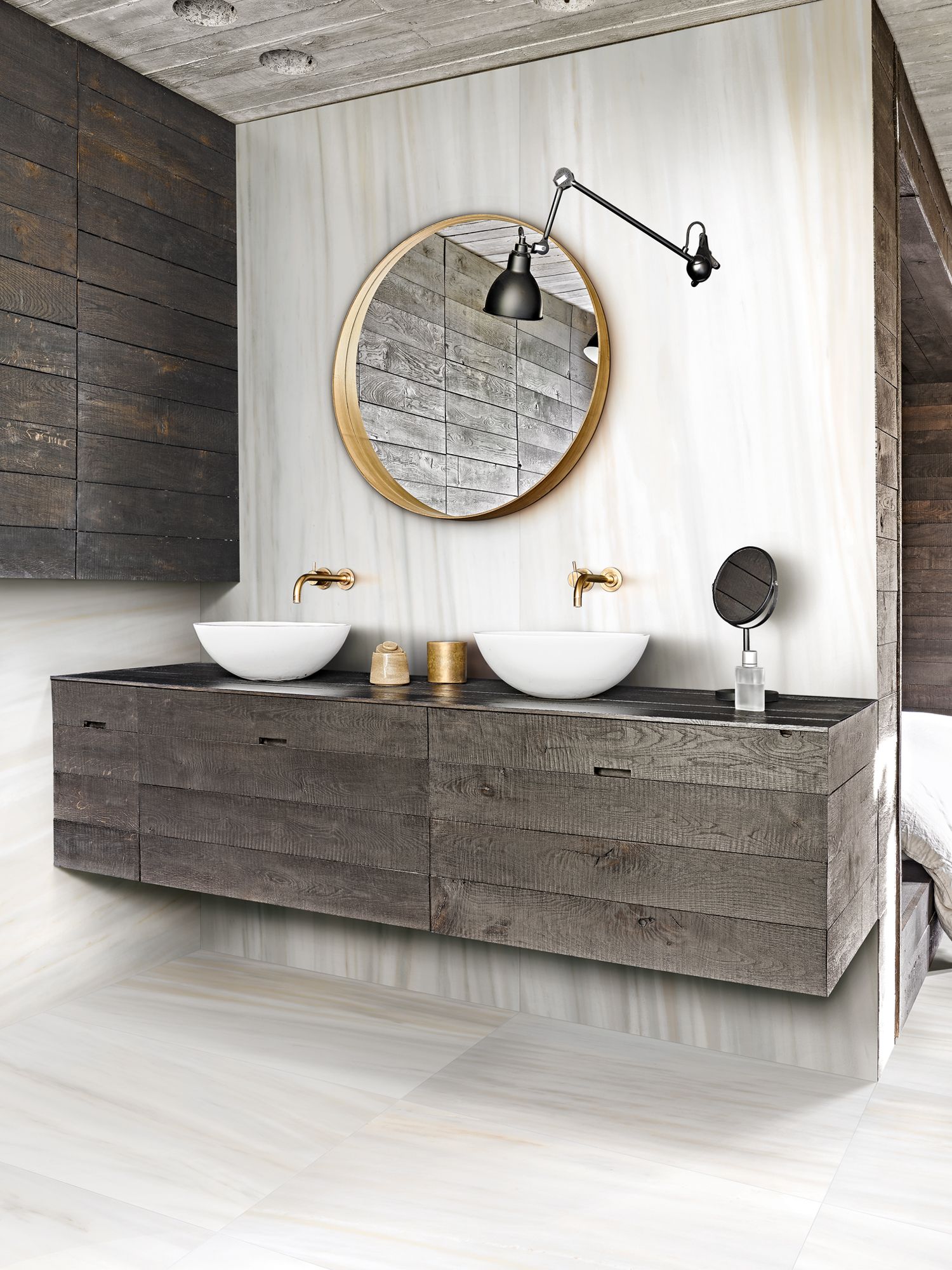 These Rêves de Rex porcelain tiles from Florim feature textures that mimic natural stone