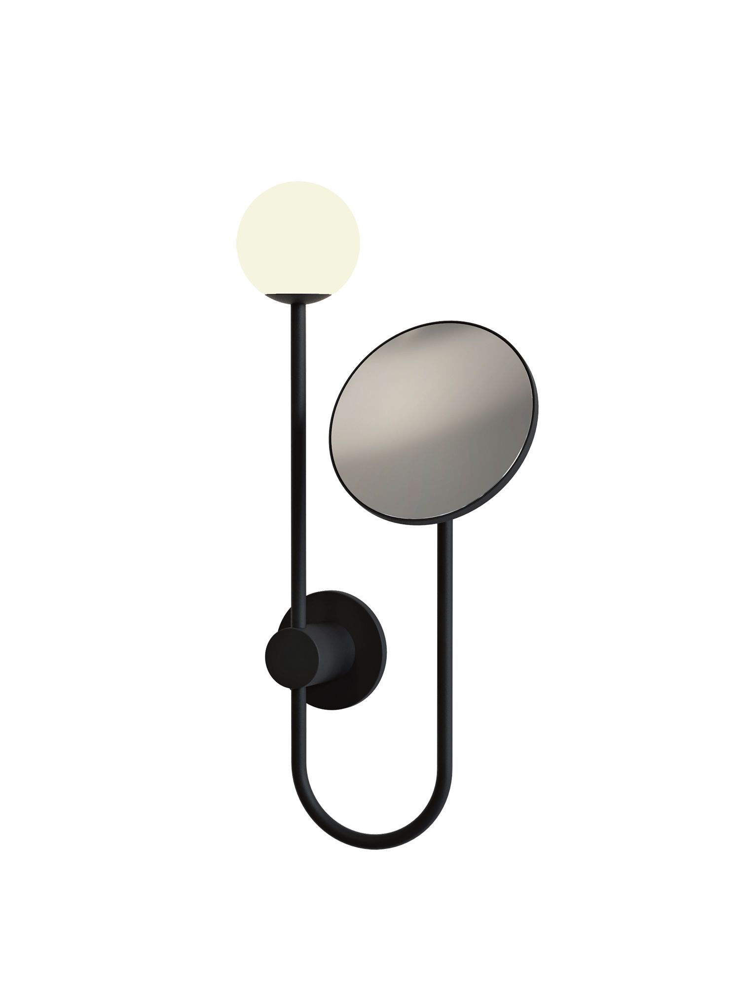 Orb lamp and mirror by James Bassant, from Astro Lighting