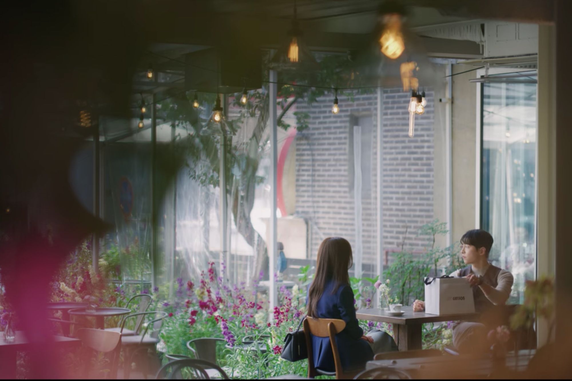The late Hong's love for plants could also serve as a reason for Vincenzo's and Hong Cha-young's frequent trips to cafes featuring biophilic designs (Image: Netflix)