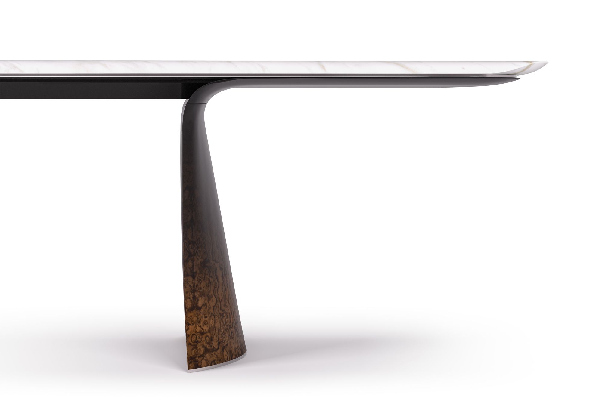 The design is enhanced by three intricate layers that form the tabletop