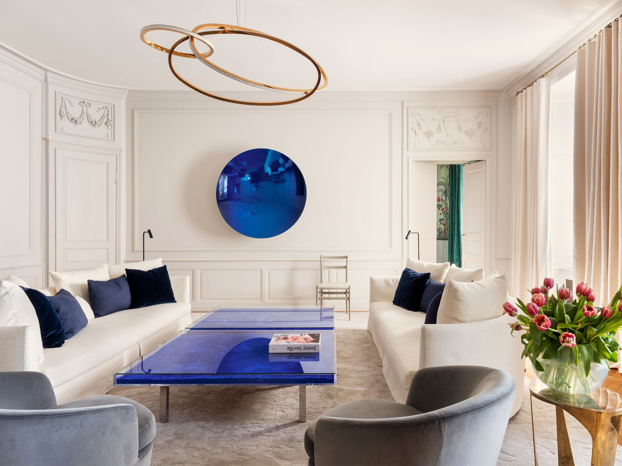 British-based artist Anish Kapoor’s Untitled (Deep Blue) is the centrepiece of the living room