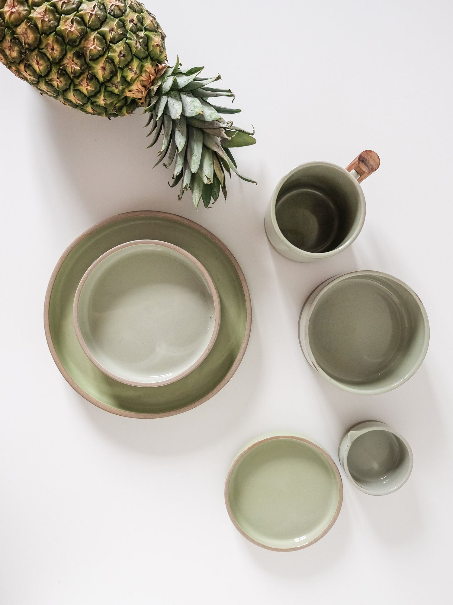 This sage-green Kyoto dining set is inspired by the lush green landscape of Kyoto Photo: Olive Home