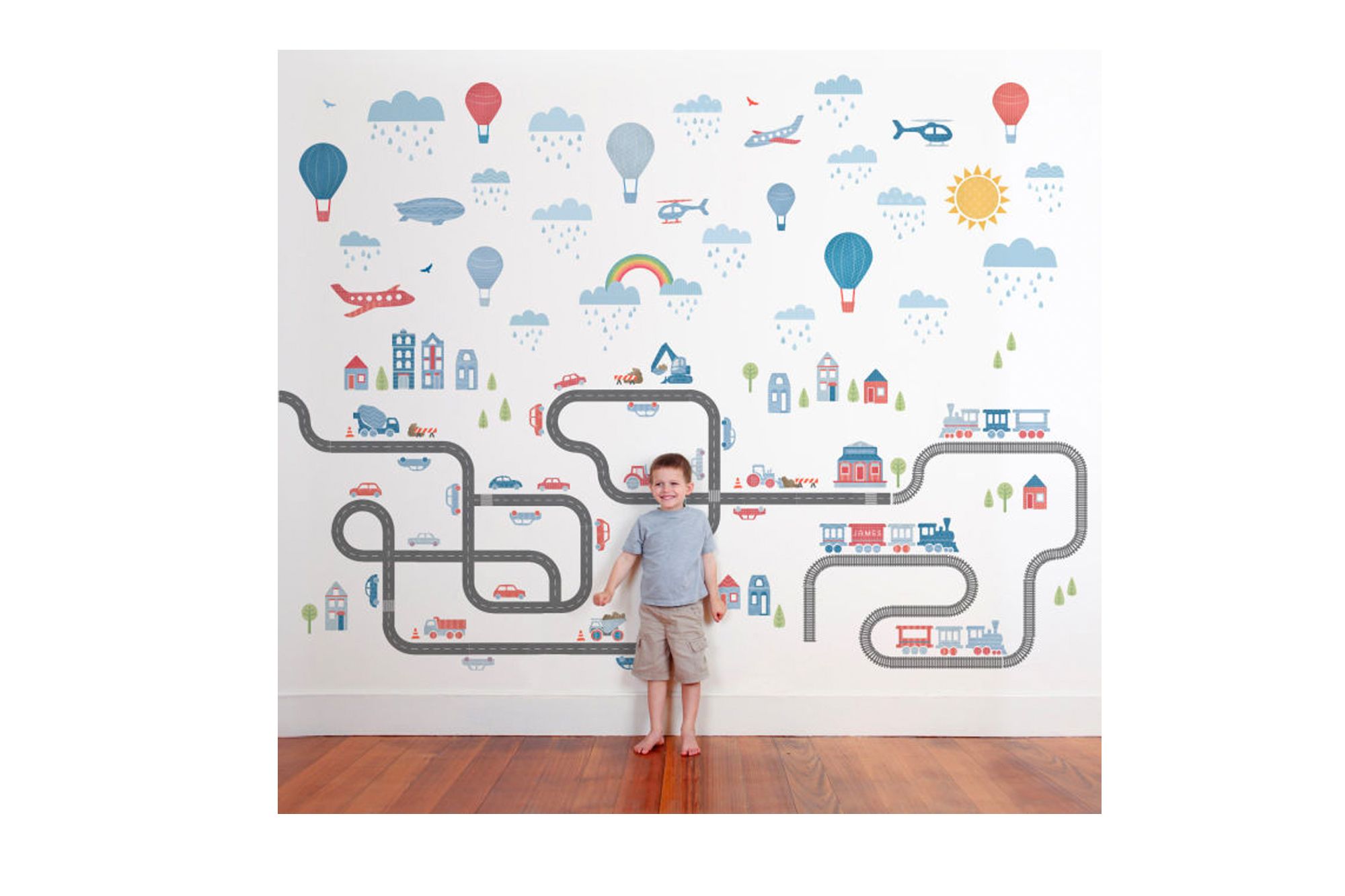 This giant sticker pack featuring various metropolis elements will inspire children to unleash their creativity Photo: Tinyme