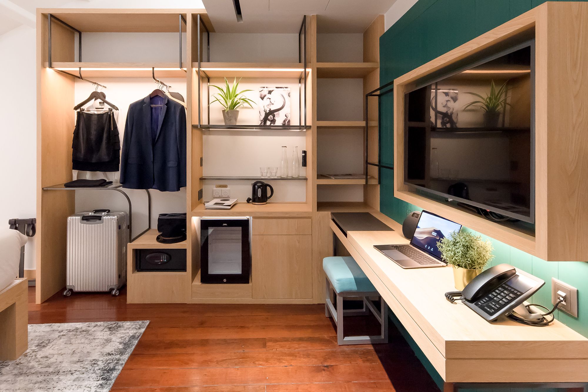 The Deluxe room offers plenty of storage spaces that can hold various trinkets