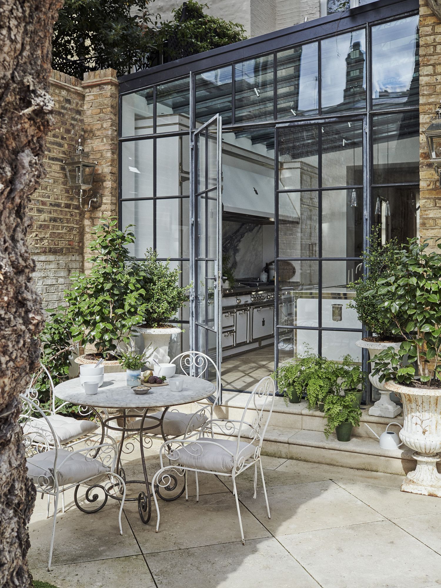 The crittall windows and doors are an architectural highlight in the home