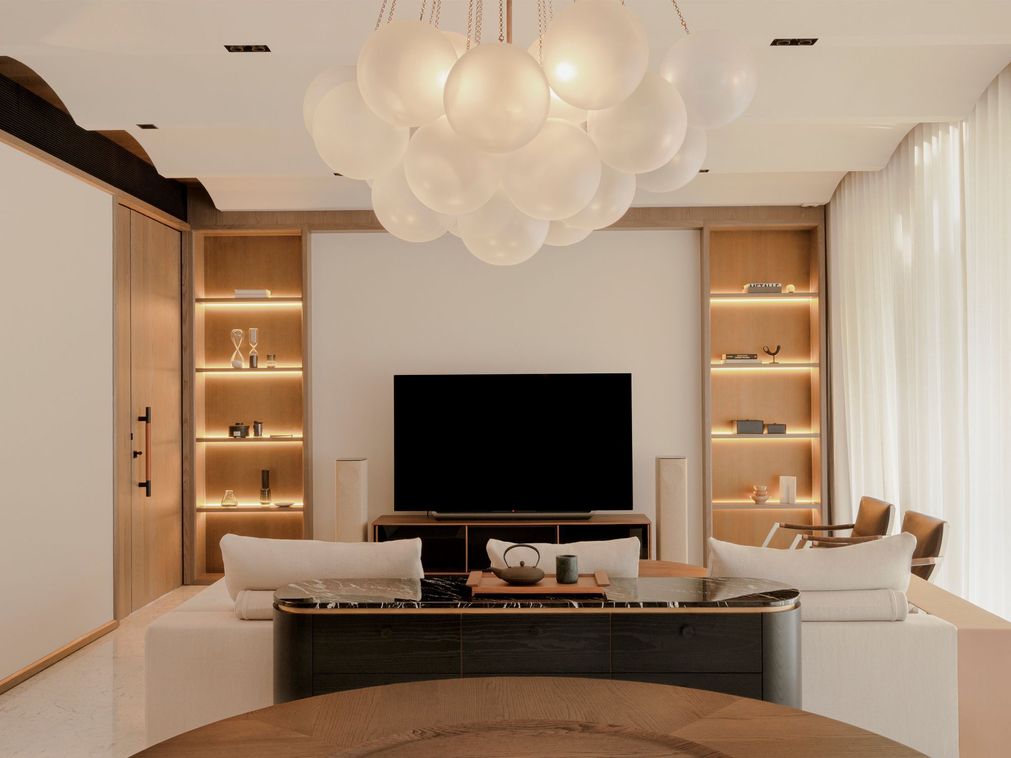 ome to a family of three, the abode features plenty of timber in various grains and textures Photo: Hosanna Swee