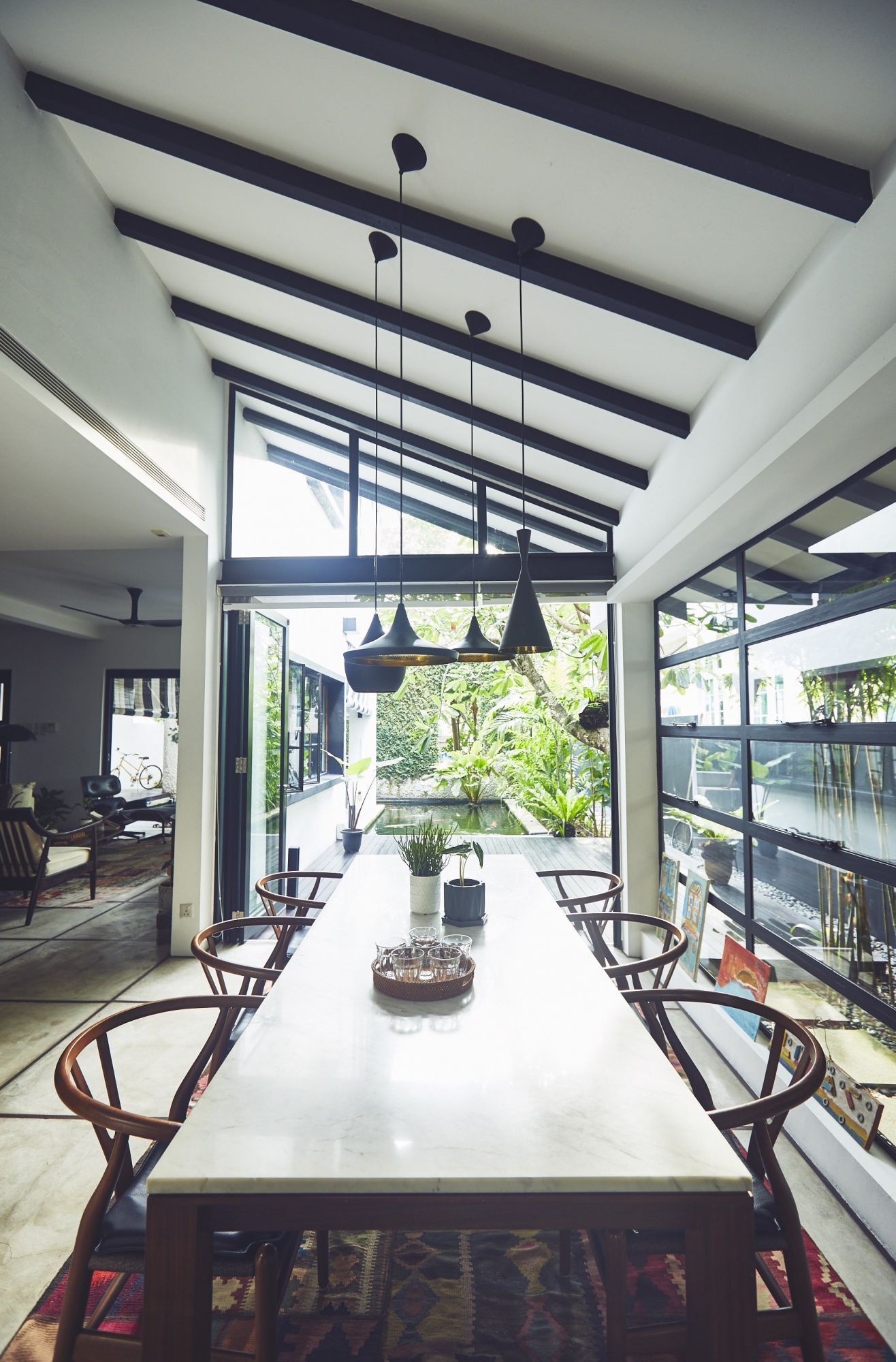 The dining area, where the family gathers during mealtimes and catch up, is an important feature of the house for Koh Photo: Darren Gabriel Low