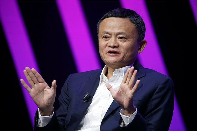 Chairman of Alibaba Group Holding Ltd. Jack Ma delivers a speech to participants during the 4th edition of the Viva Technology show in 2019. Photo: Chesnot/Getty Images