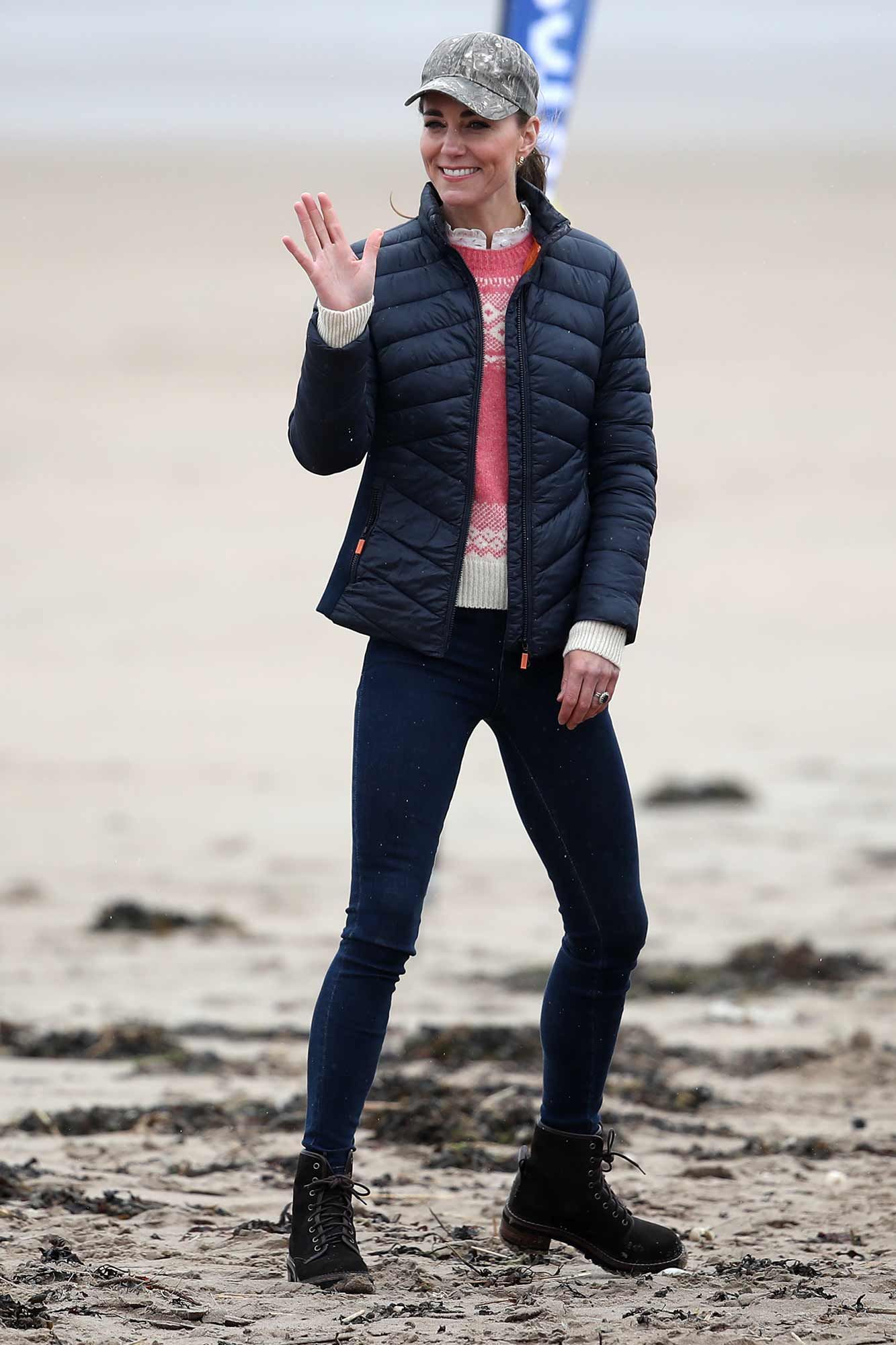 The Duchess of Cambridge after land yachting on the beach at St Andrews. Photo: Getty Images