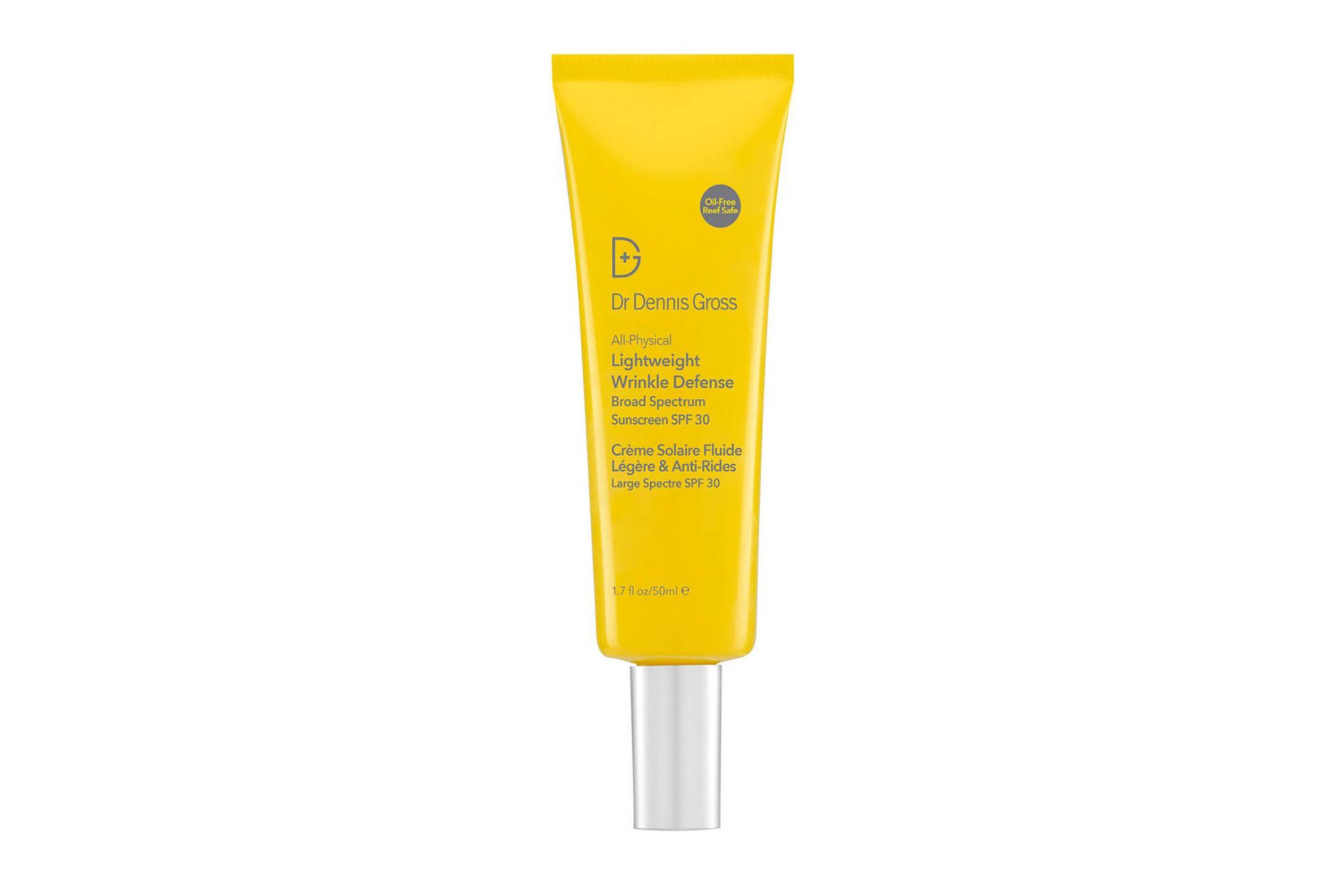 Dr Dennis Gross All Physical Lightweight Wrinkle Defense SPF <a href="https://click.linksynergy.com/deeplink?id=eGtHQUUE8Vw&mid=35269&murl=https%3A%2F%2Fwww.cultbeauty.co.uk%2Fdr-dennis-gross-skincare-all-physical-lightweight-wrinkle-defense-spf.html%3Fqueueittoken%3De_testwaitingroom01%7Eq_2847f67e-6820-4fe6-bbbc-f0b168c0a8f4%7Ets_1622453727%7Ece_true%7Ert_safetynet%7Eh_c8a0aef7803011c3020adc1d9d94307a311ba0c64c88de972eeff0372f6fcab9&u1=best-skincare-products-for-blue-light-protection">SHOP HERE</a>