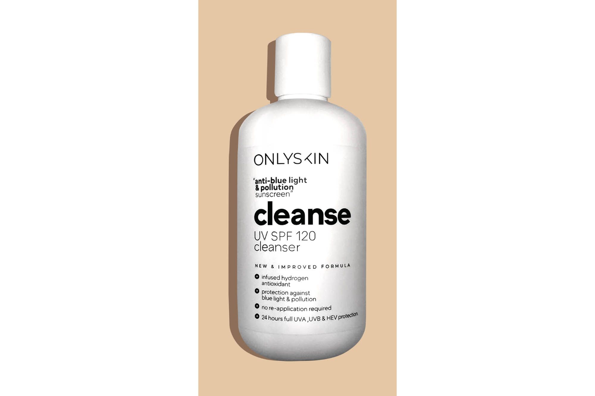 Only Skin Cleanse UV SPF 120 Cleanser <a href="https://onlyskin.sg/shop/series/for-face/medical-series/anti-pigmentation-series/cleanse-uv-spf-120-cleanser/">SHOP HERE</a>