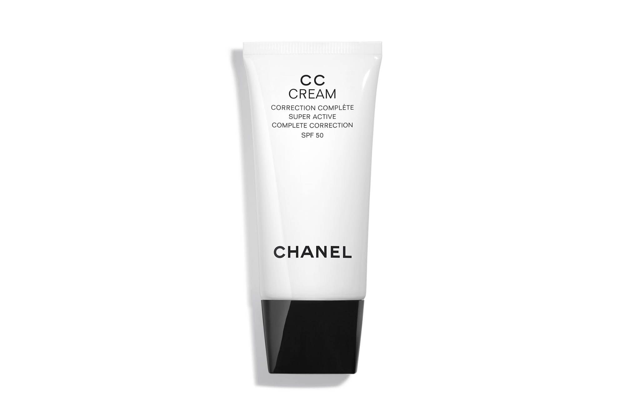 Chanel Super Active Complete Correction SPF 50 CC Cream <a href="https://www.chanel.com/sg/skincare/p/140555/cc-cream-super-active-complete-correction-spf-50/">SHOP HERE</a>