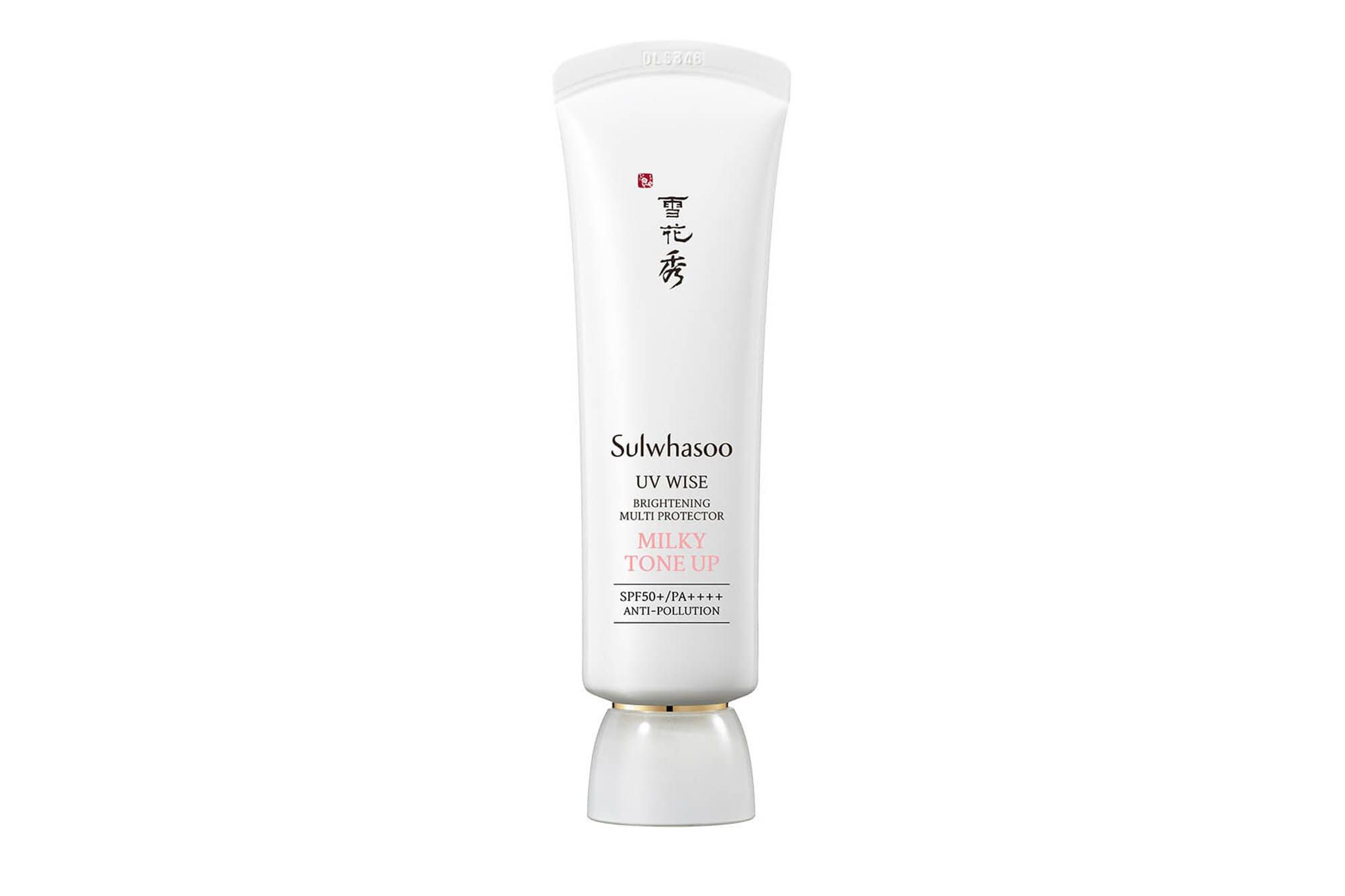 Sulwhasoo UV Wise Brightening Multi Protector No. 2 Milky Tone Up <a href="https://sulwhasoo-online.sg/products/sulwhasoo-uv-wise-brightening-multi-protector-no-2-milky-tone-up?_pos=1&_sid=4bb275807&_ss=r">SHOP HERE</a>
