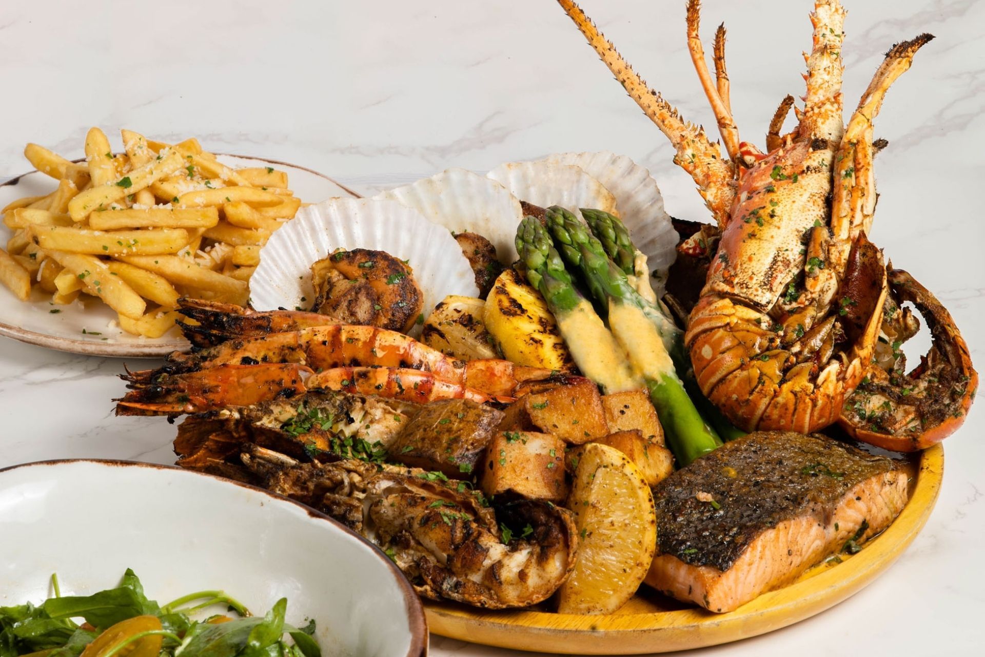 Seafood grill platter