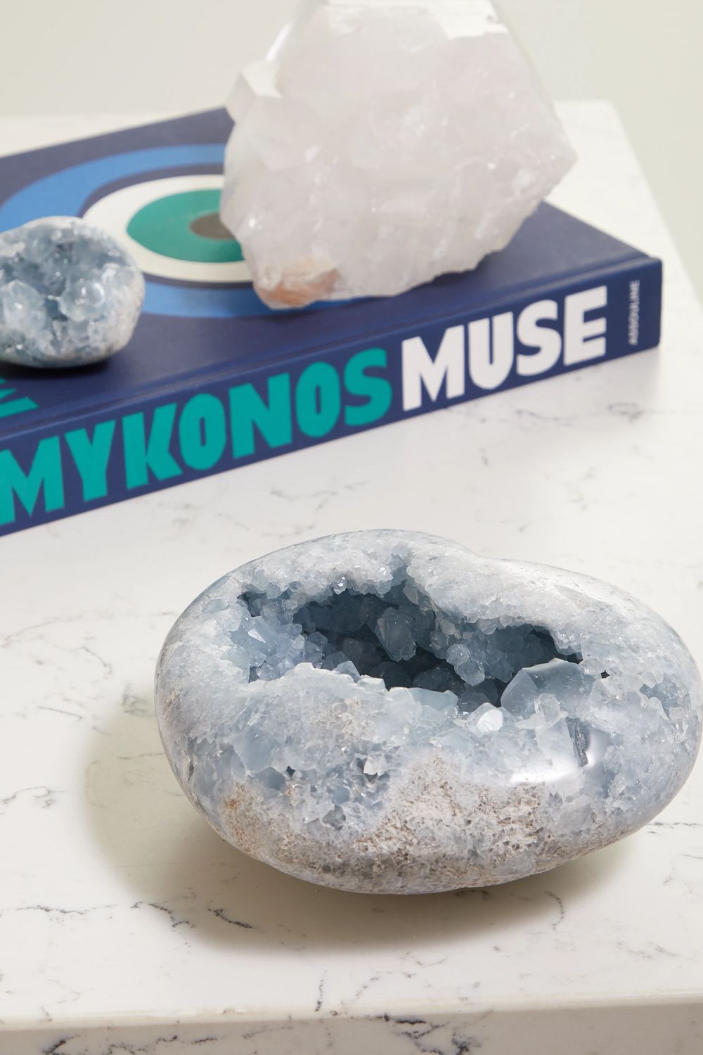 This one-of-a-kind heart-shaped celestine geode from Jia Jia brings tranquility and mindfulness Image: Courtesy of Net-a-Porter