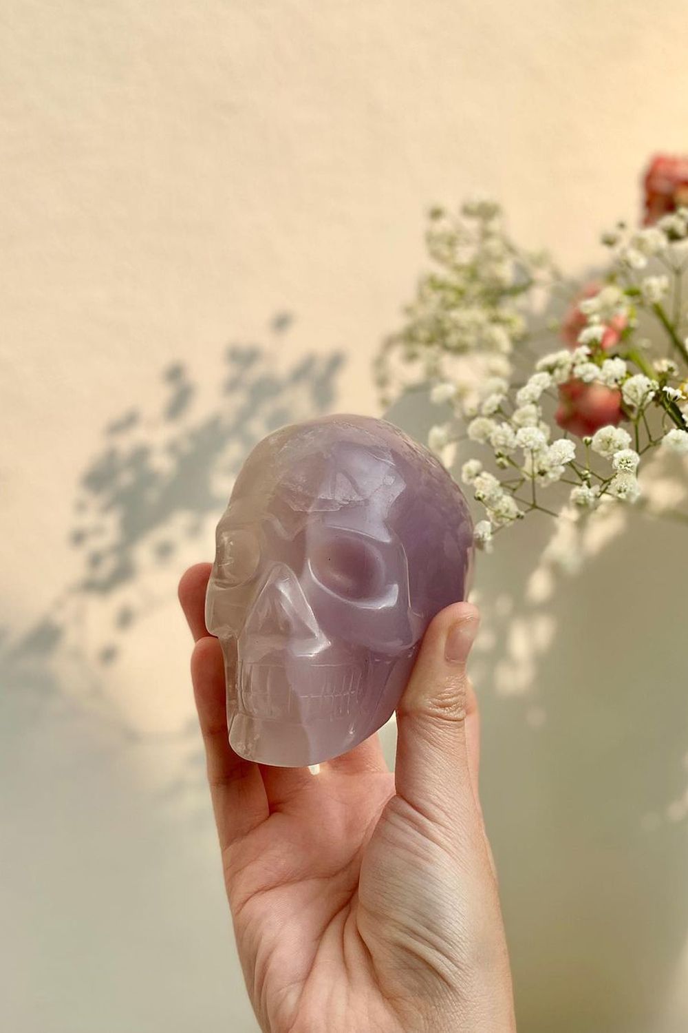 With unique pieces such as this intricate lavender fluorite skull, Illa Nocte caters to those seeking contemporary crystals Image: Courtesy of Illa Nocte