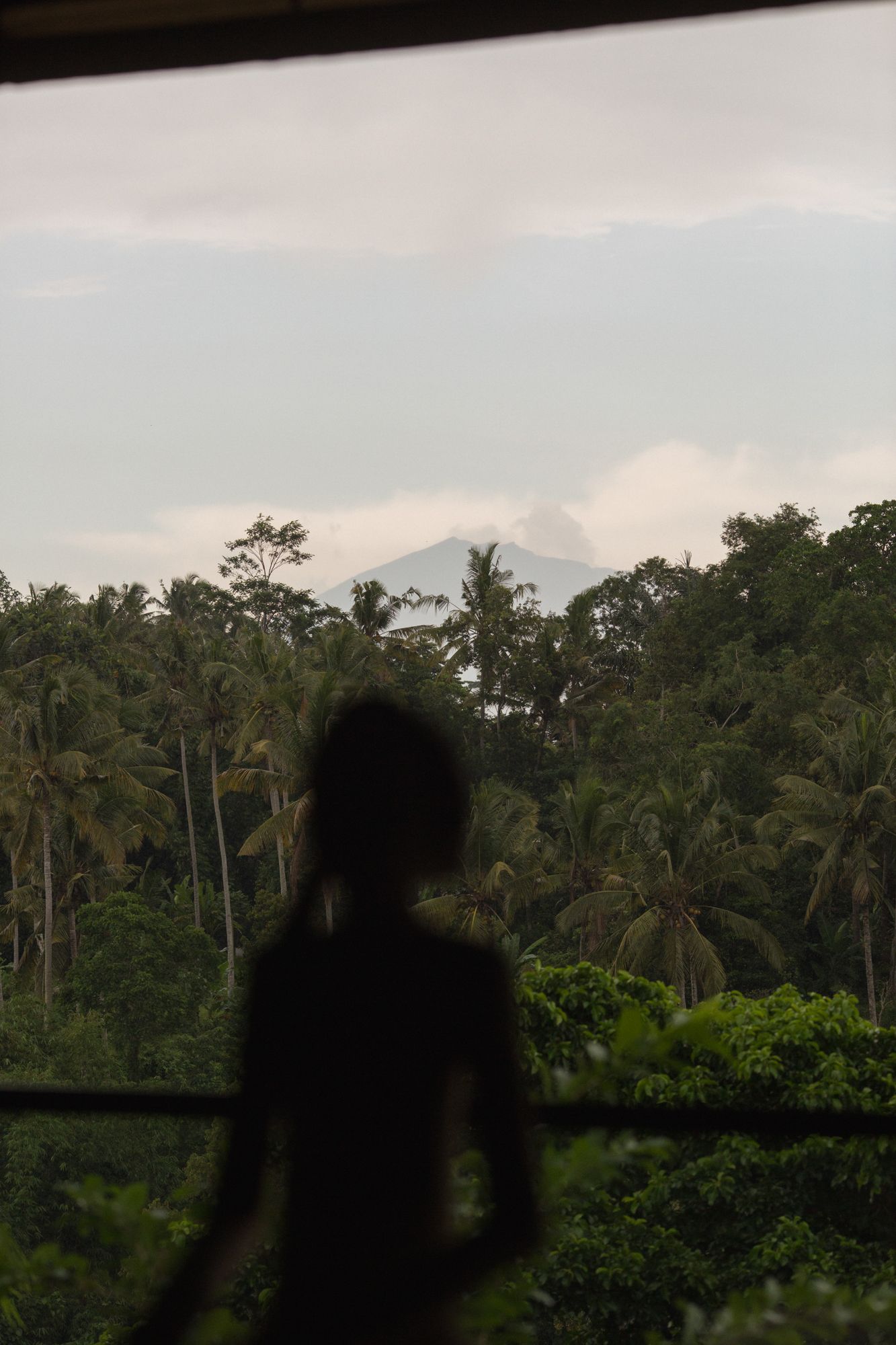 A glimpse of Bali's sacred volcano Gunung Agung
