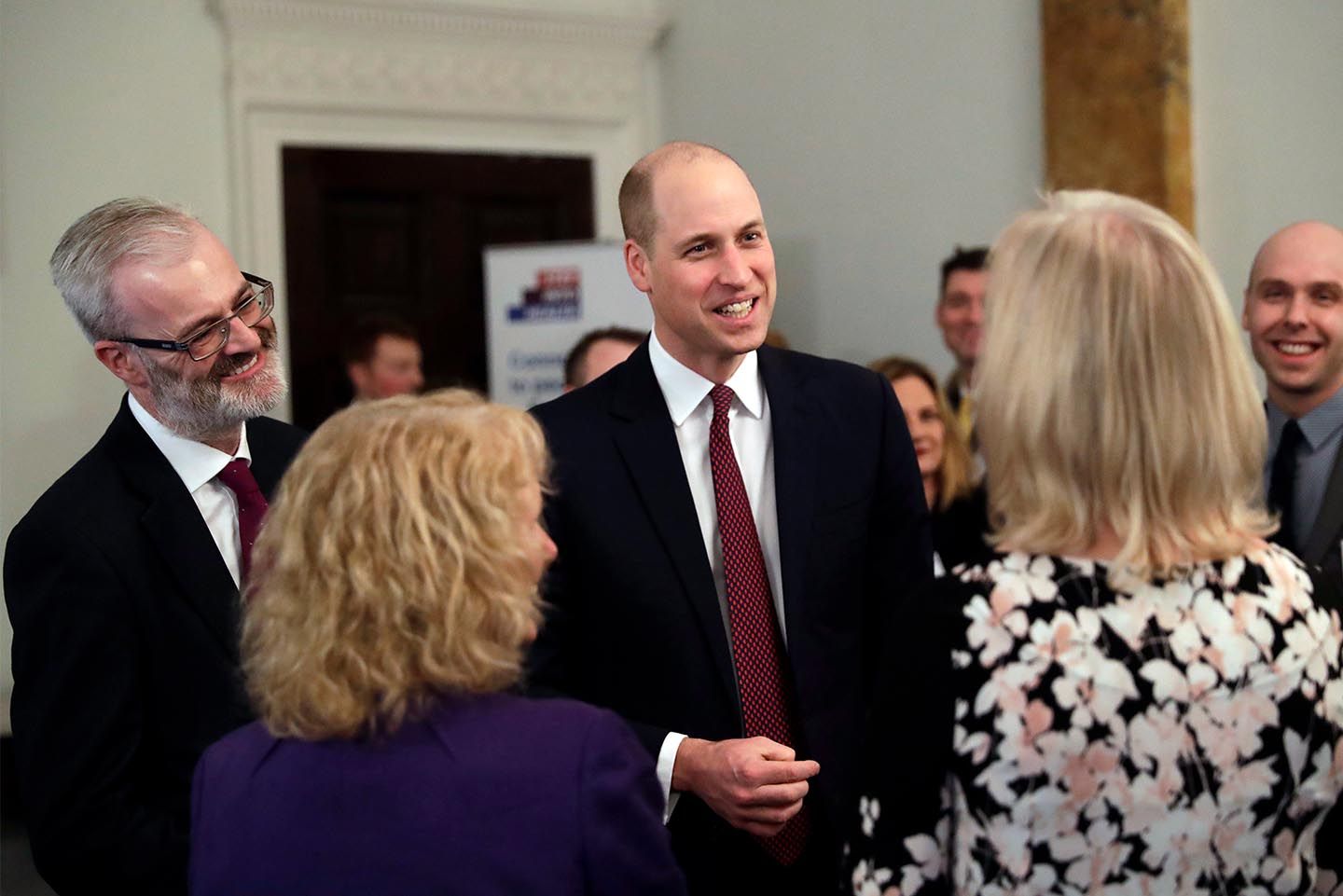 Prince William meets guests after delivering a speech at the national launch of a programme to help veterans find work in the NHS, hosted by NHS Employers, at Chandos House in London, England. Photo: Matt Dunham - WPA Pool/Getty Images