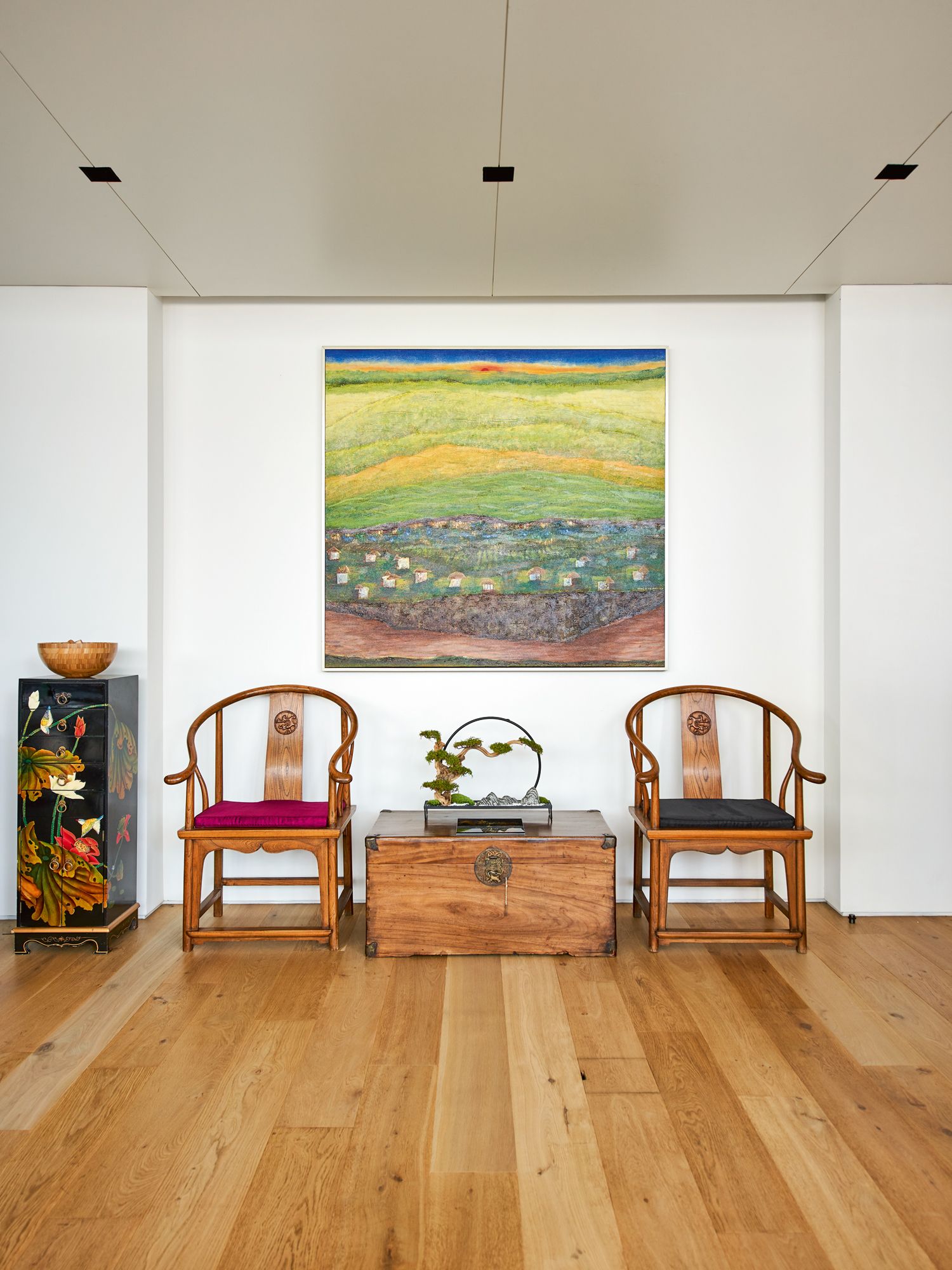 The couple shipped a selection of their cherished artworks and Asian-style furnishings to Singapore