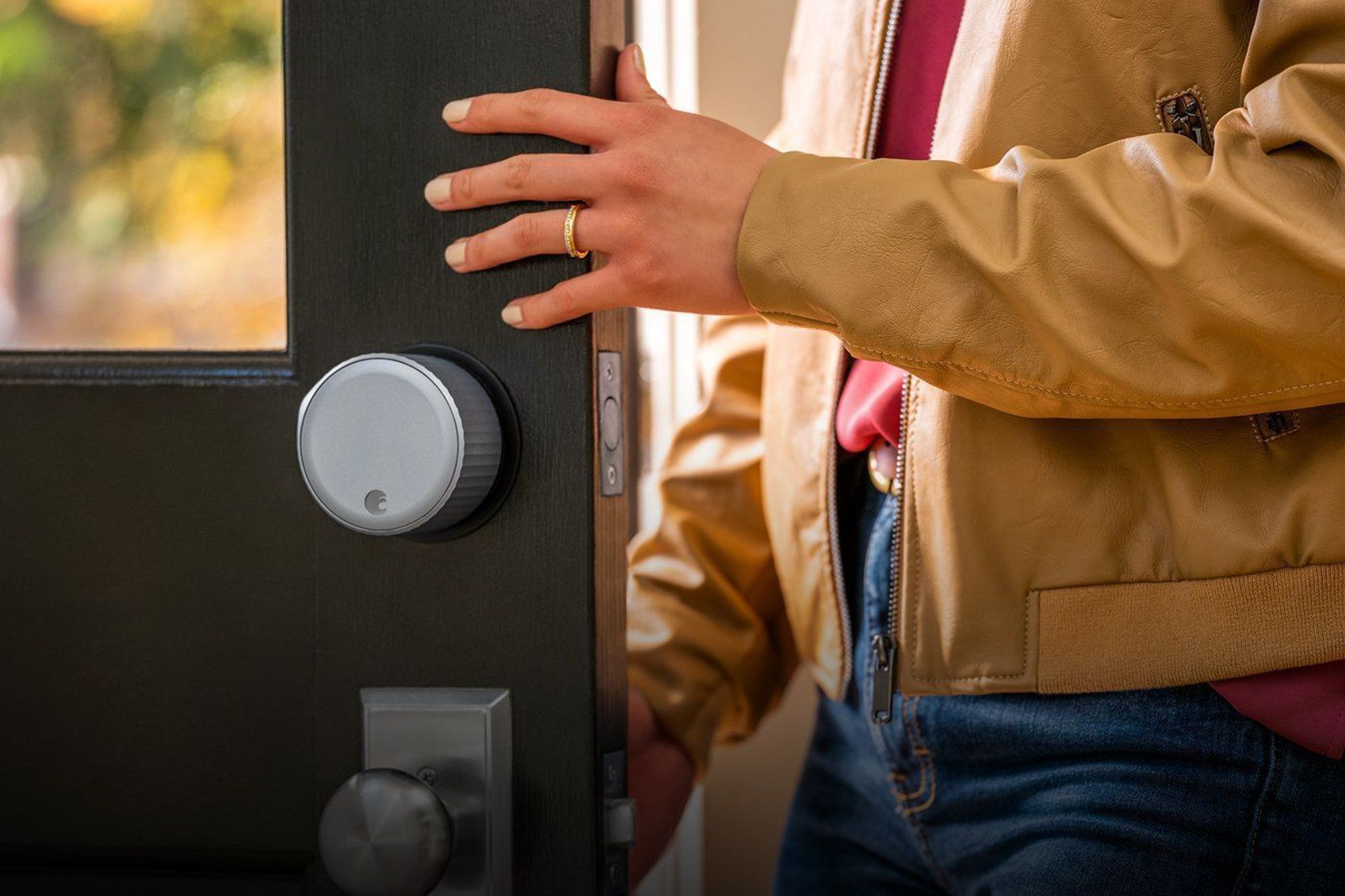 Control your August Wi-Fi Smart Lock with Google Assistant, which allows you to unlock or lock your front door with your voice Image: Courtesy of August