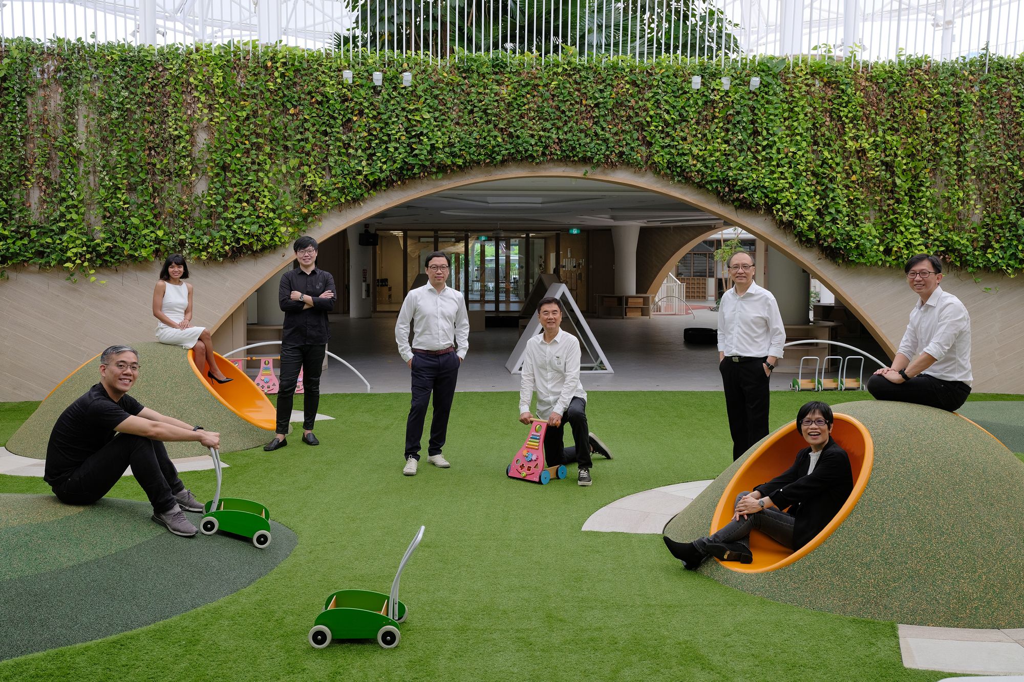 Eugene Aw Ee Loo, Rathika Florence Davamoni, Melvin H J Tan, Ho Tzu Yin, Joseph Lau Tse Kit, Jason Bok Sang Bock, Yeo Lye Niah and Matthew Yeo Jing Guang of Laud Architects Image: Courtesy of DesignSingapore