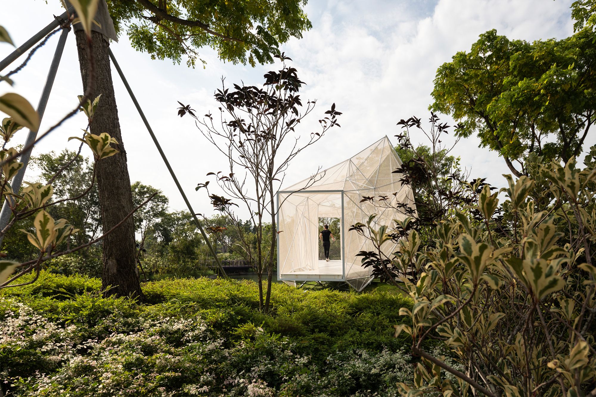 The AirMesh Pavilion, designed by AirLab, impressed the judges with its ground-breaking innovative design Image: Courtesy of DesignSingapore
